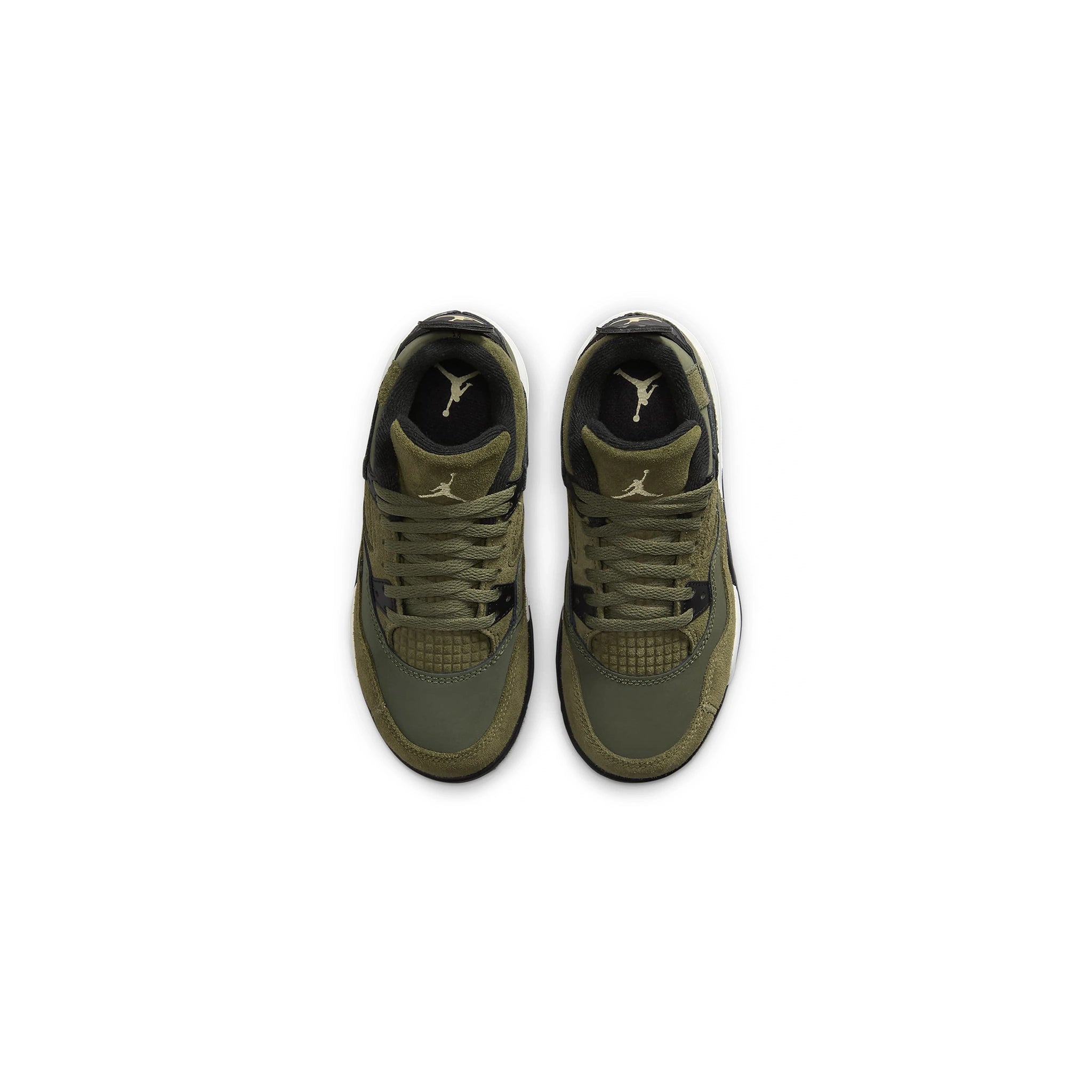 Top view of Air Jordan 4 Retro SE Craft Olive (PS) FB9929-200