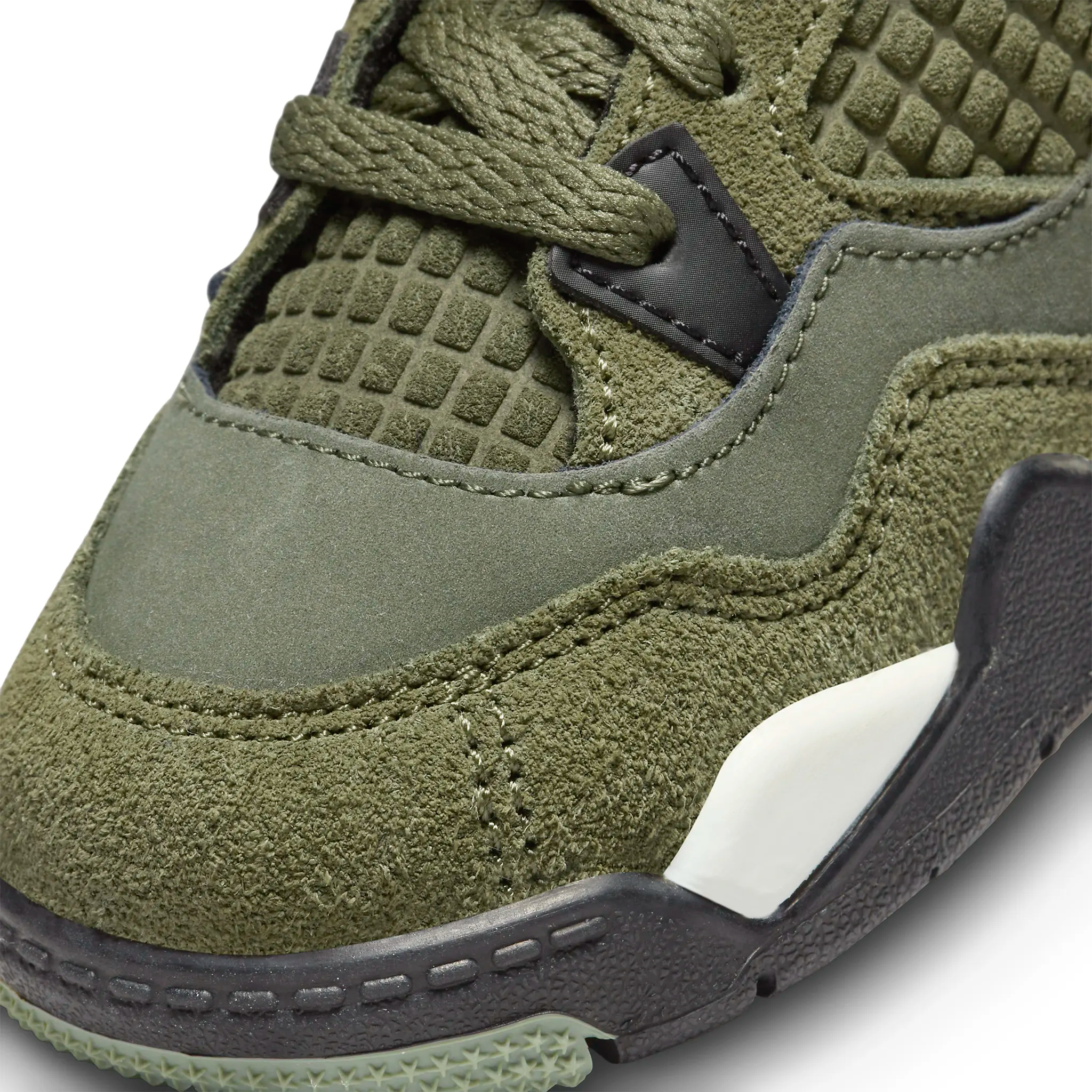 Toe box view of Air Jordan 4 Retro SE Craft Olive (TD) FB9927-200