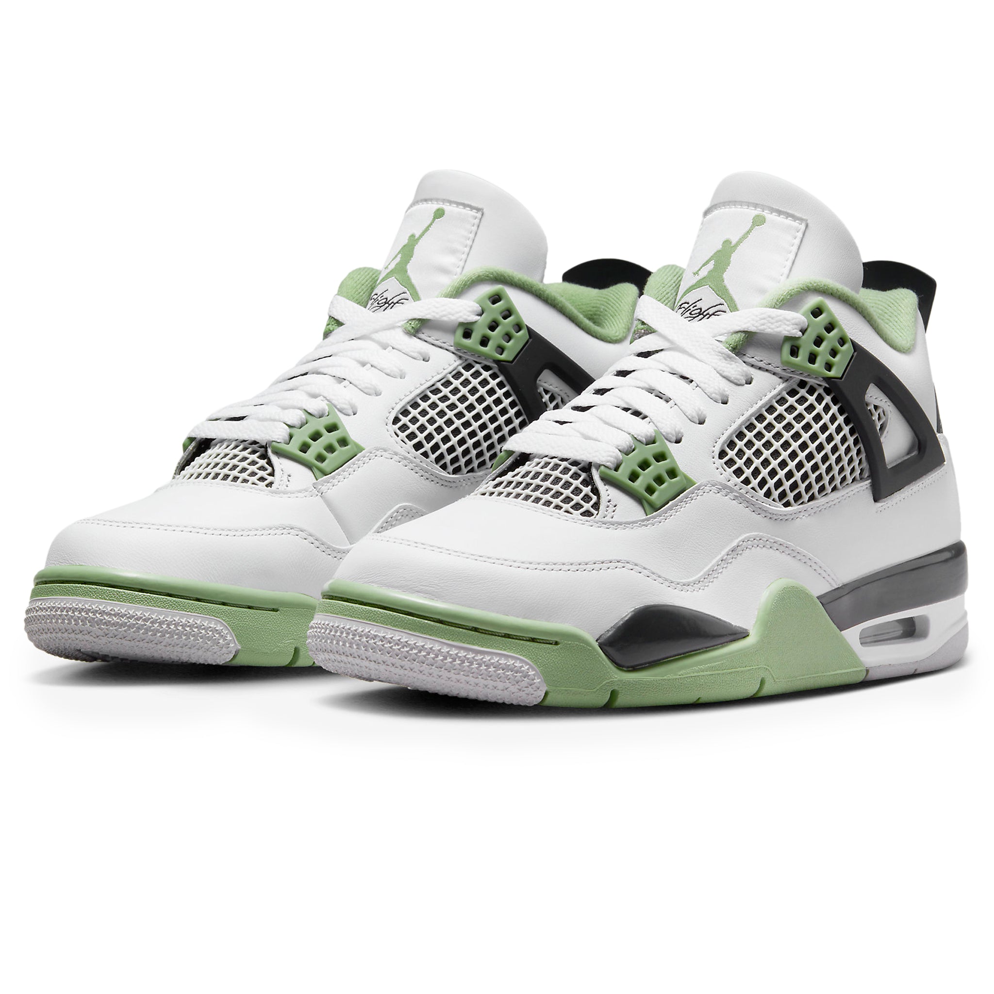 Front side view of Air Jordan 4 Retro Seafoam (W) AQ9129-103