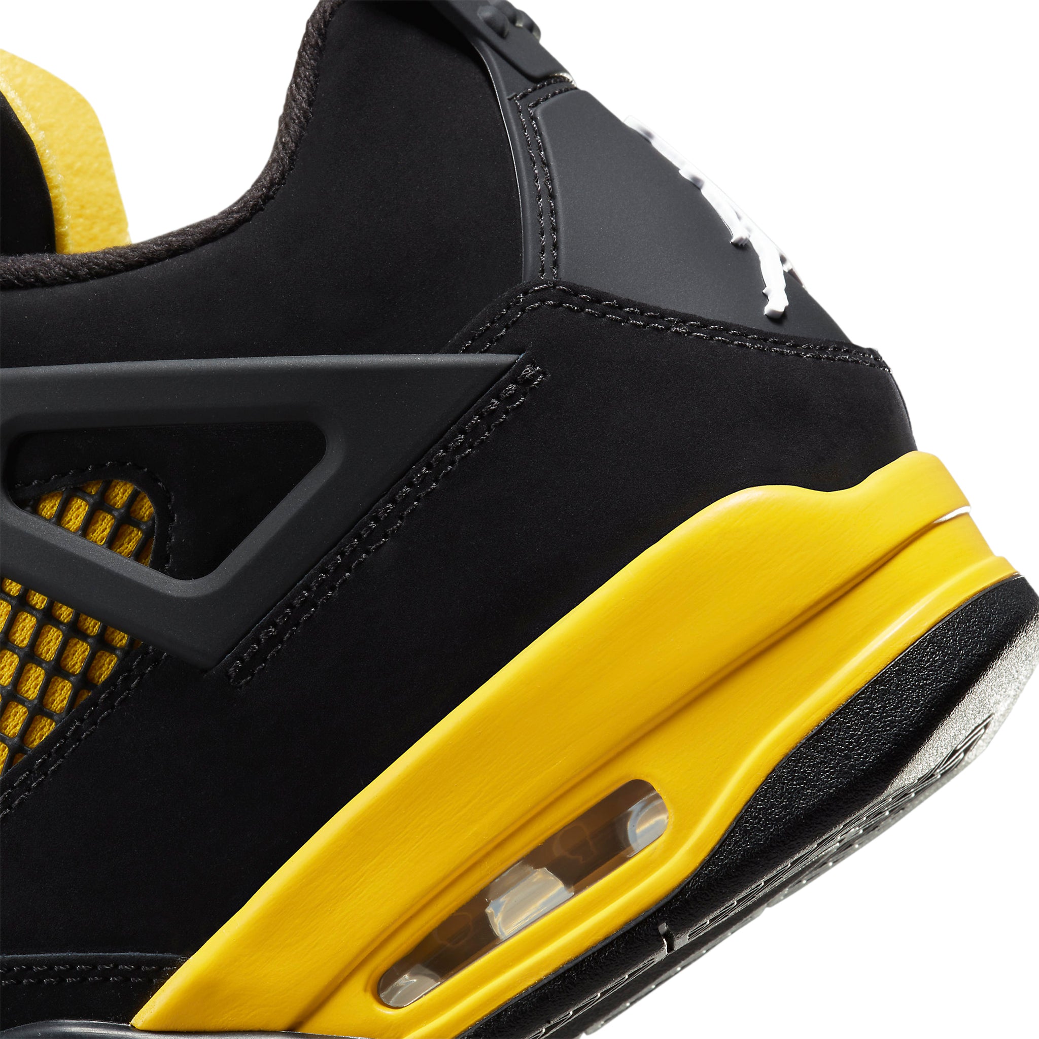 Heel view of Air Jordan 4 Retro Thunder (2023) DH6927-017