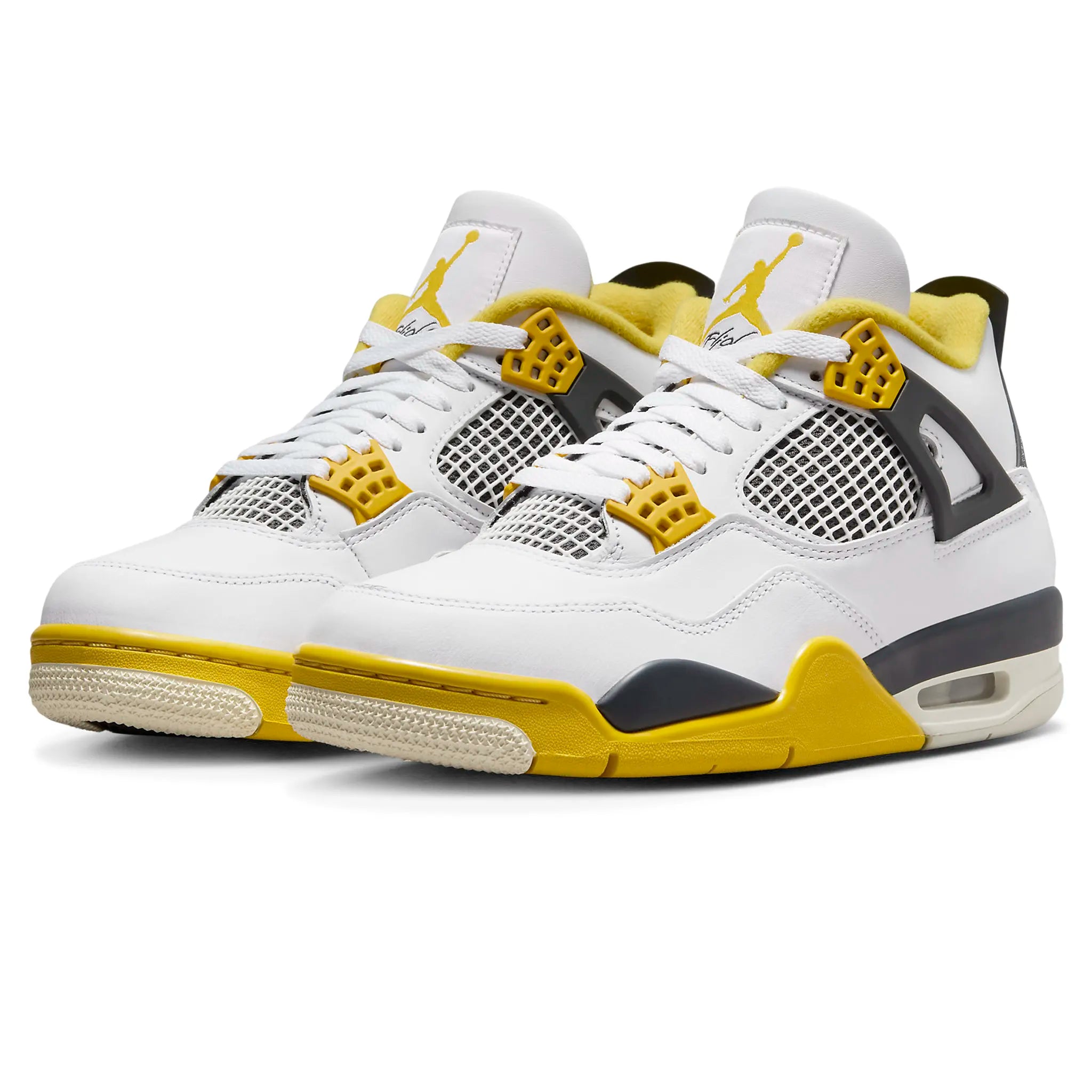 Pair view of Air Jordan 4 Retro Vivid Sulfur (W) AQ9129-101