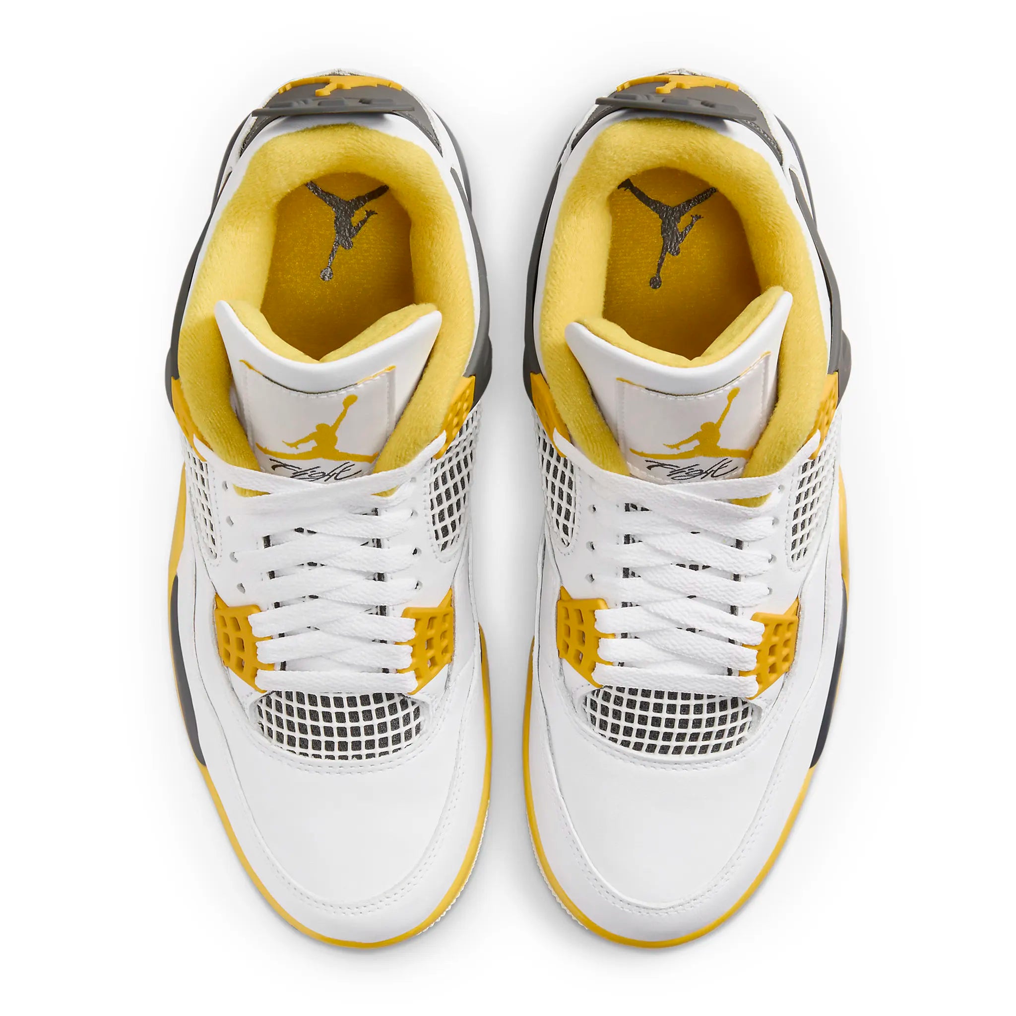 Top view of Air Jordan 4 Retro Vivid Sulfur (W) AQ9129-101