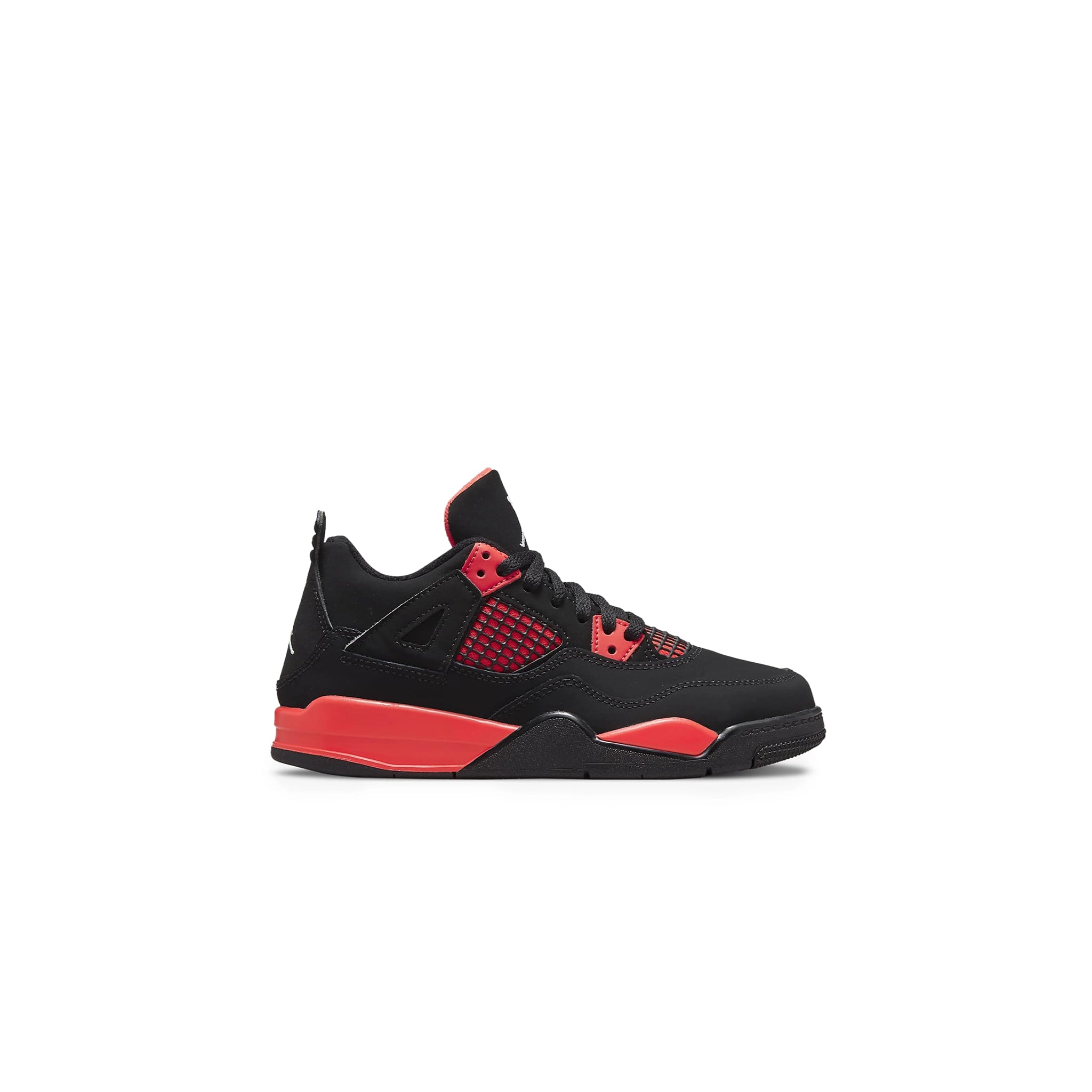 Side view of Air Jordan 4 Retro Red Thunder (PS) BQ7669-016