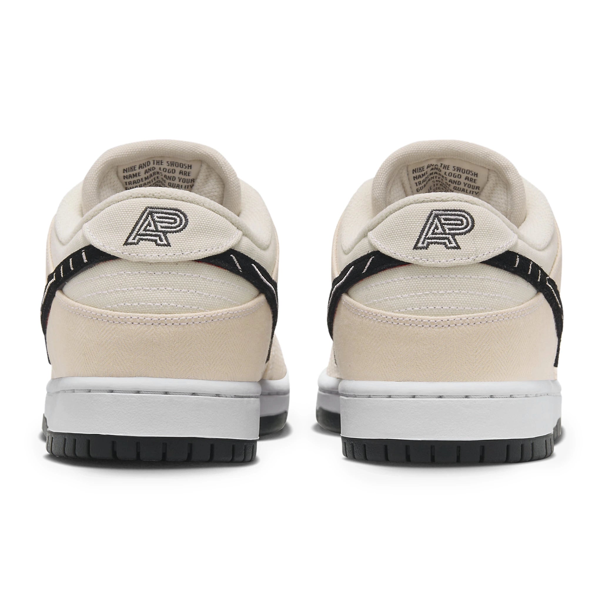 Back view of Albino & Preto x Nike SB Dunk Low Jiu-Jitsu FD2627-200