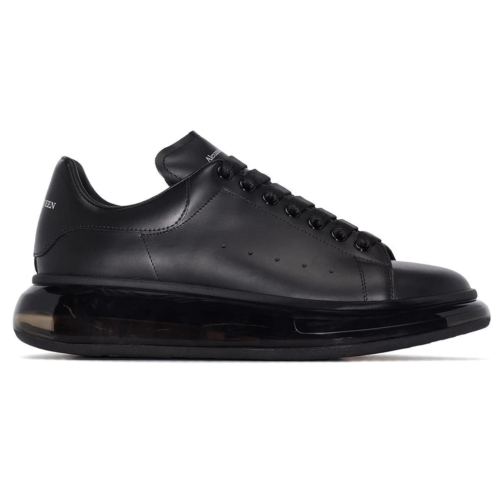 Side view of Alexander Mcqueen Raised Sole Black Bubble Sneaker