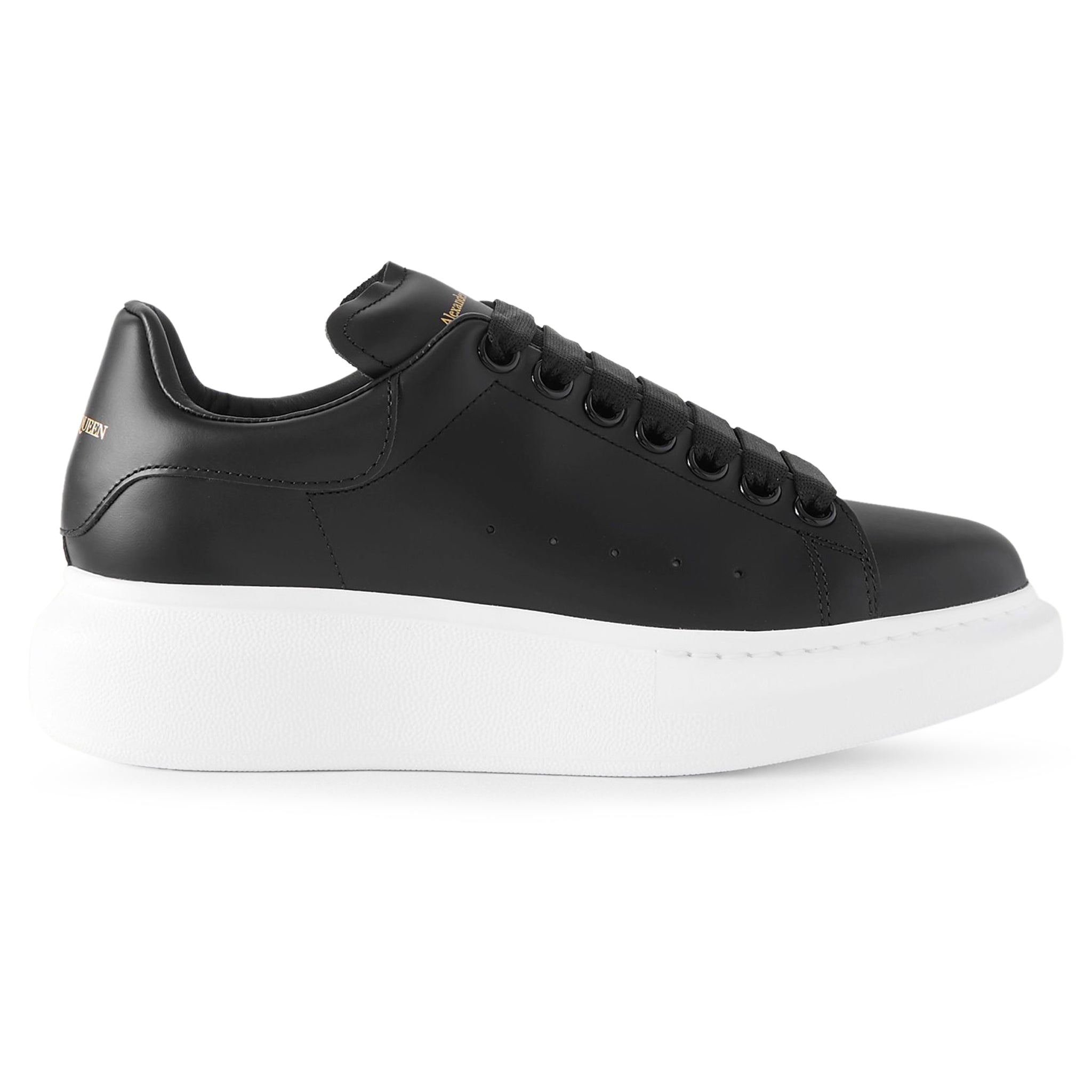 Side view of Alexander Mcqueen Raised Sole Black Sneaker (W)