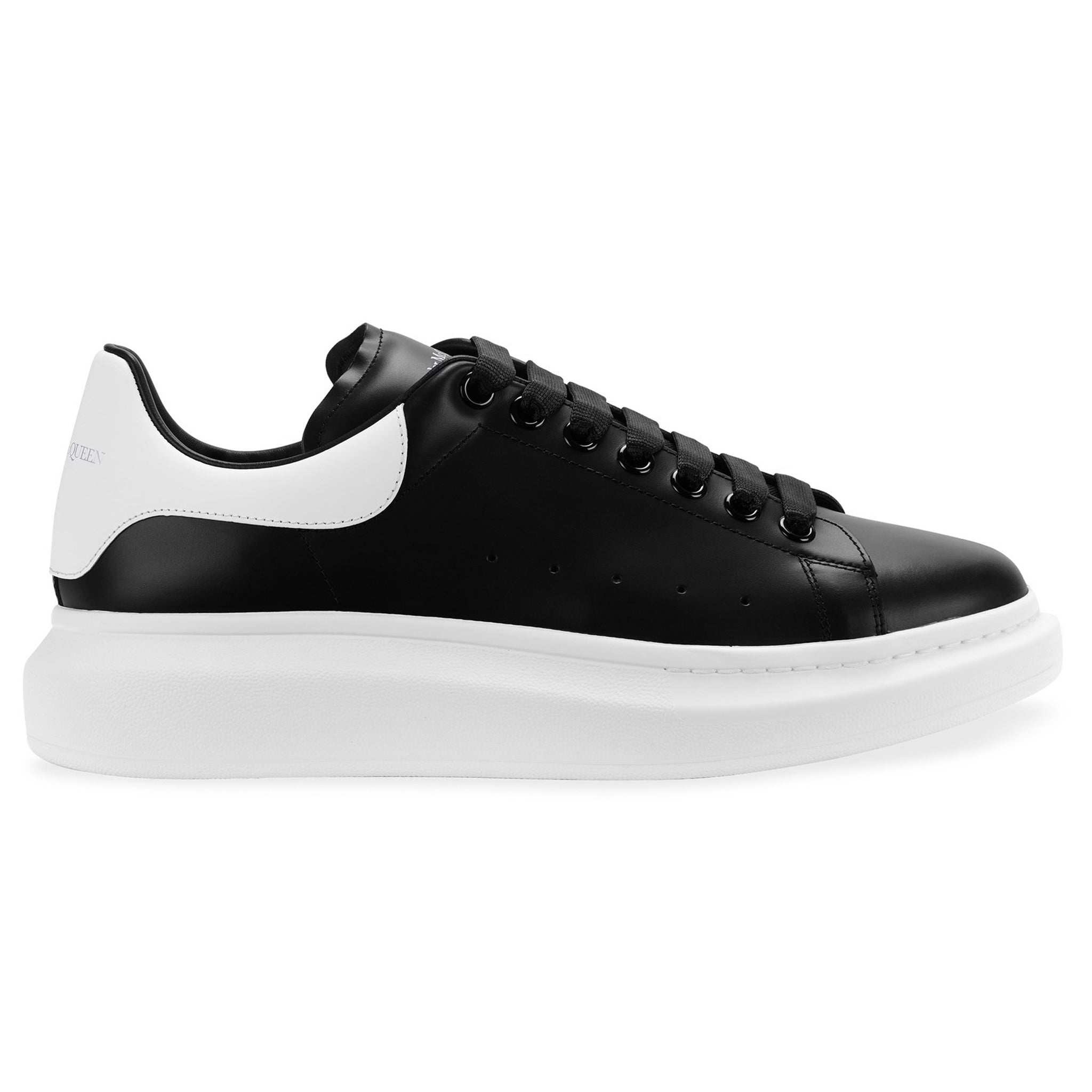 Side view of Alexander Mcqueen Raised Sole Black White Sneaker