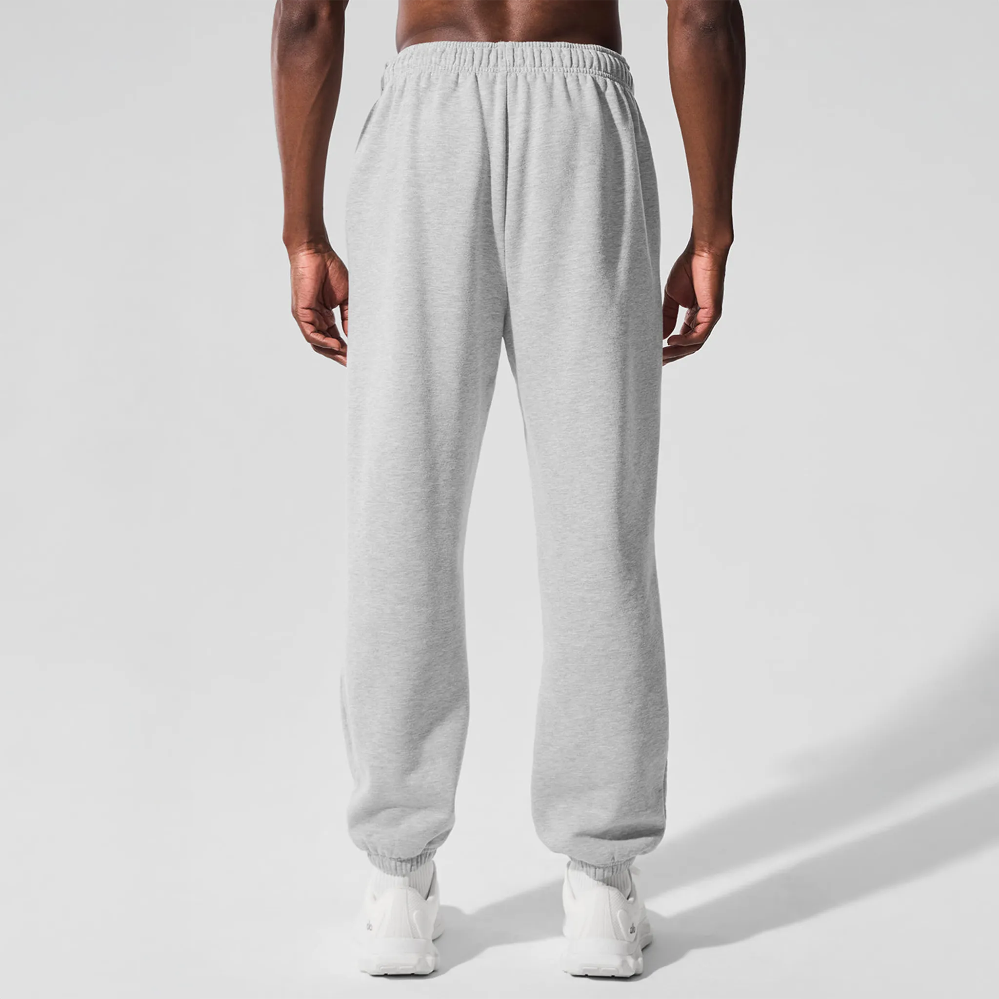 Back View of Alo Yoga Accolade Athletic Heather Grey Sweatpant