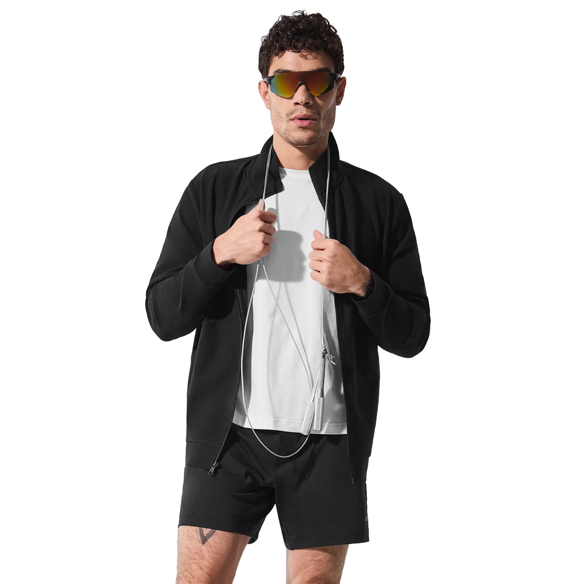 Front View of Alo Yoga Conquer Max Mock Neck Jacket