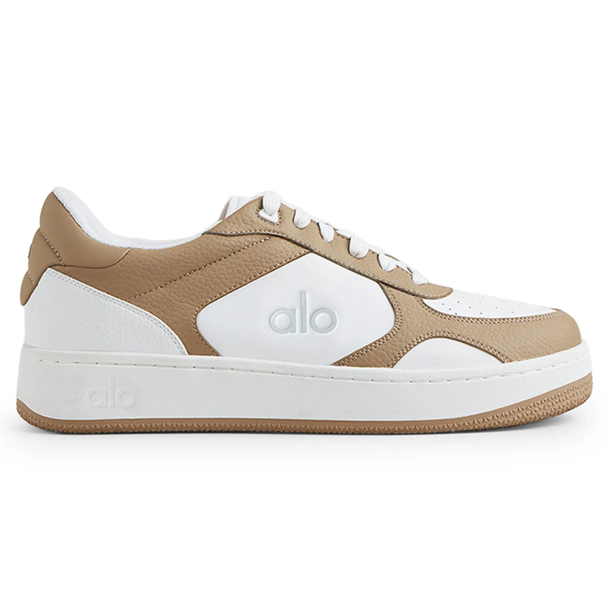 Side View of Alo Yoga Recovery Mode Gravel White Sneaker