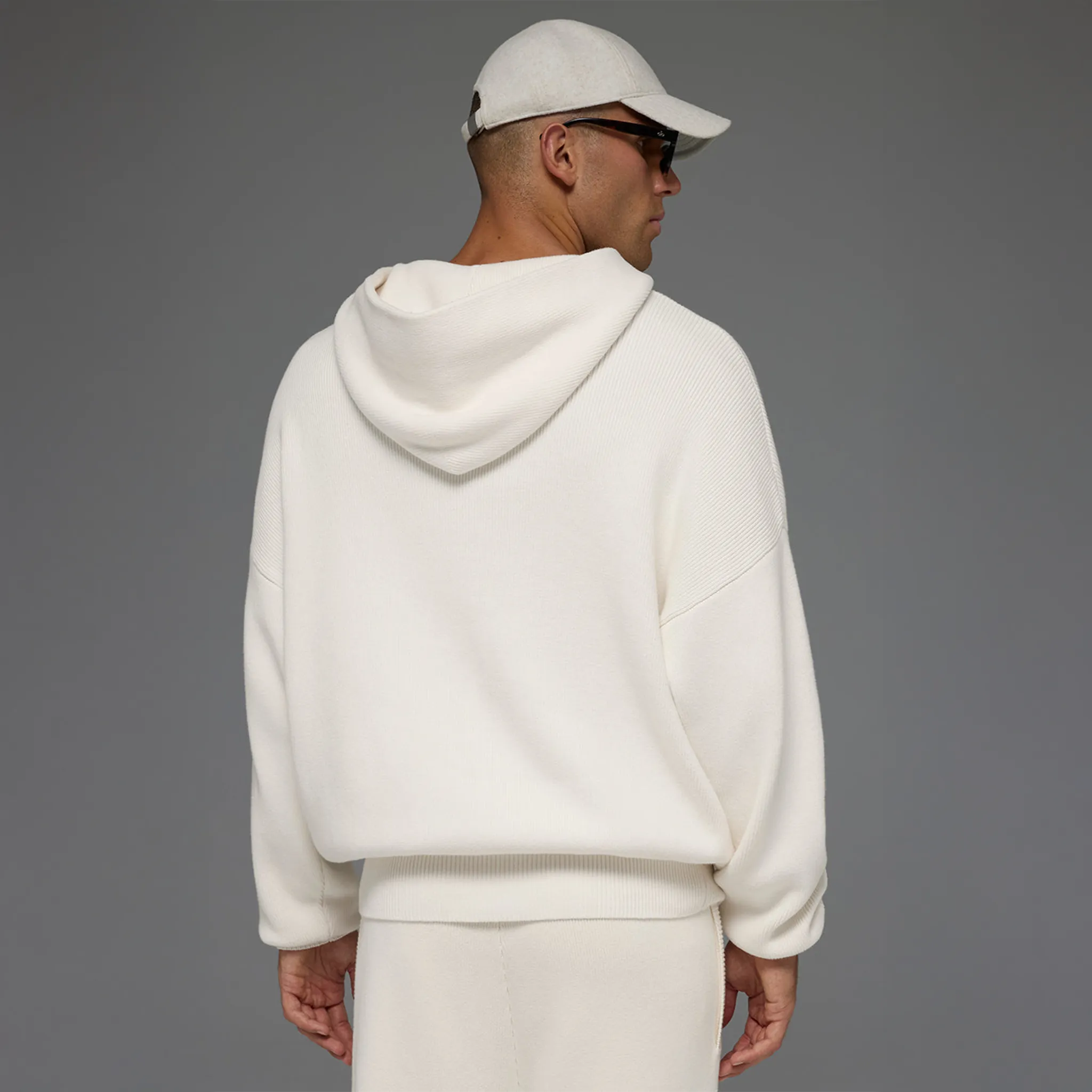 Back View of Alo Yoga Scholar Ivory Hoodie