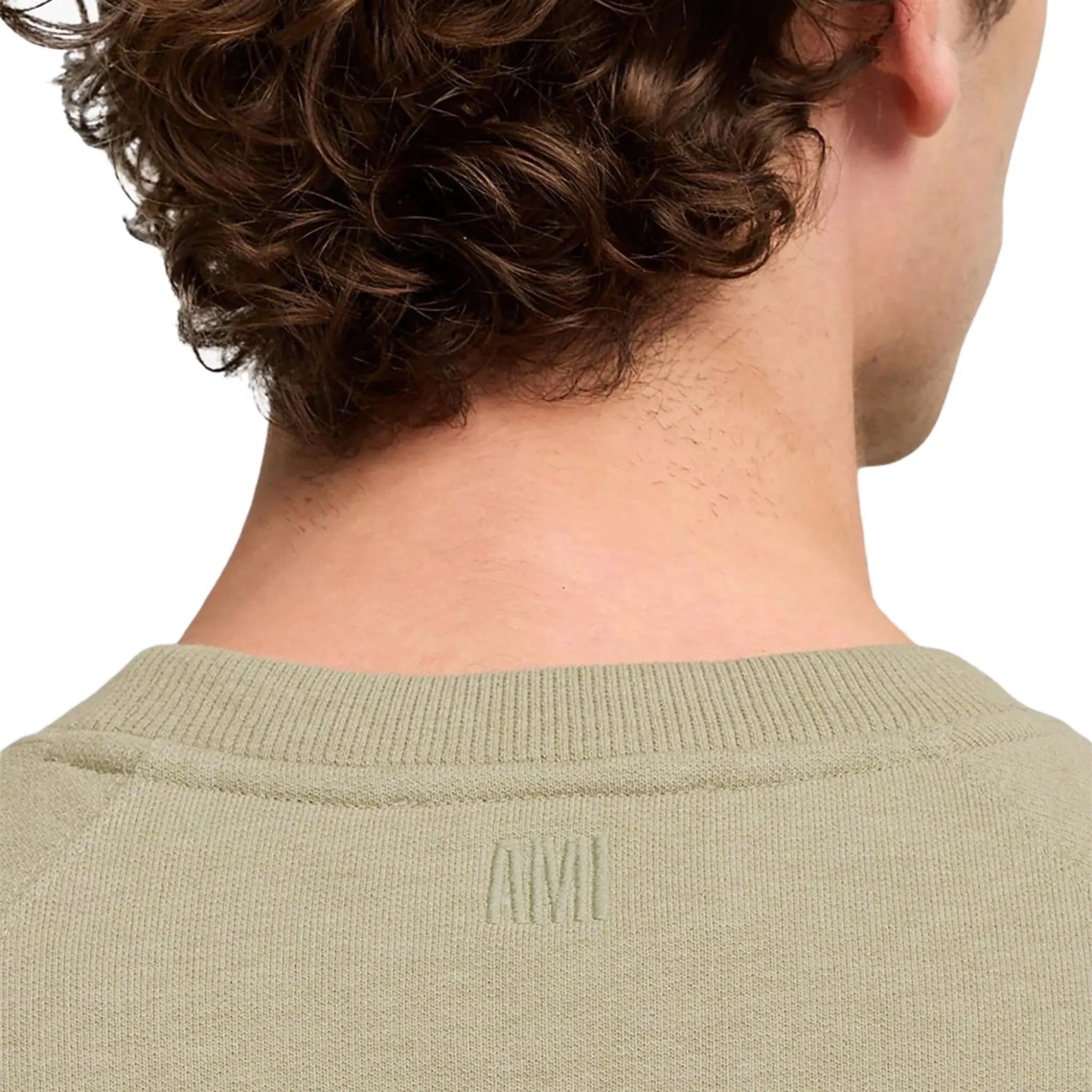 Model detail view of Ami Paris Ami De Coeur Green Sweatshirt E24USW005747