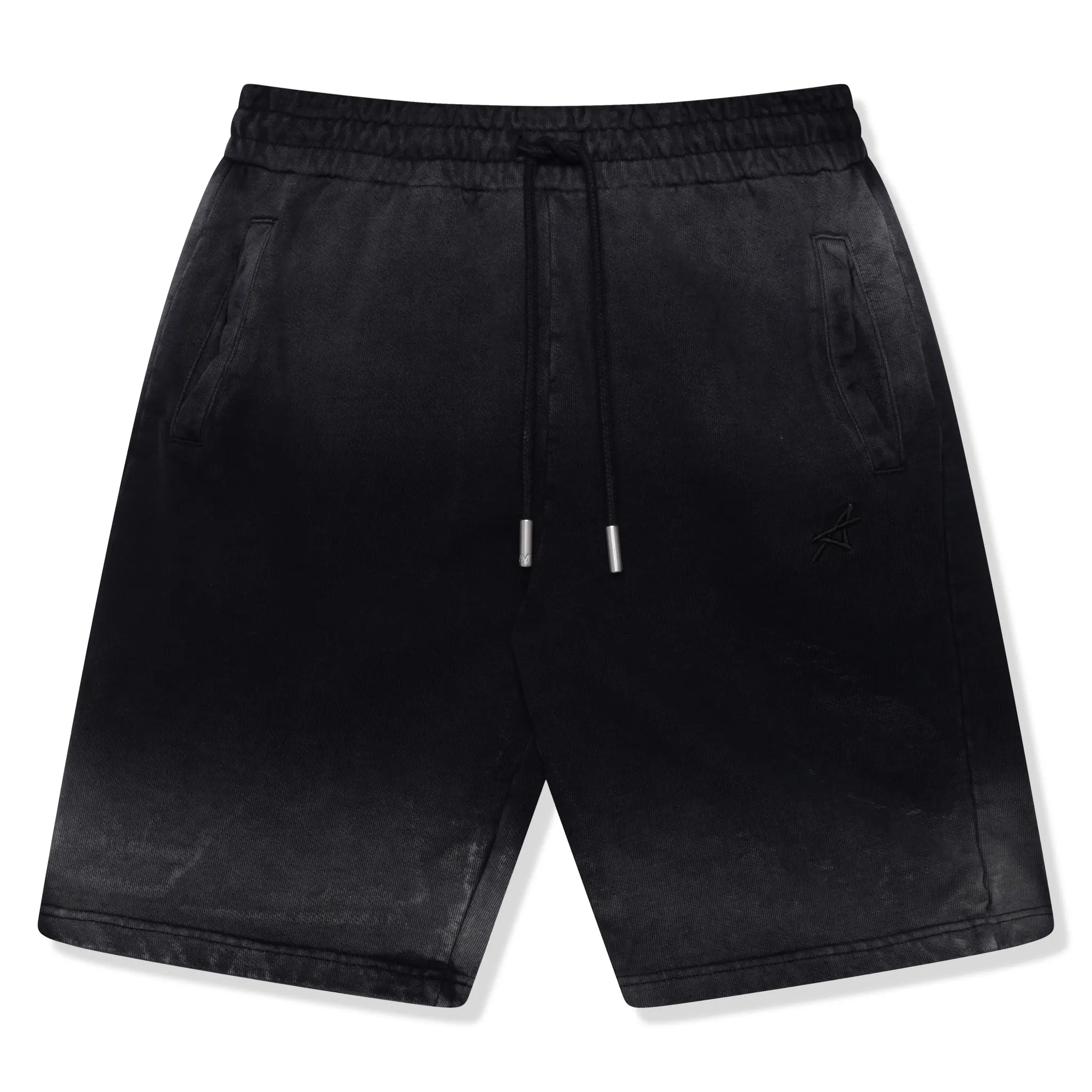 Front view of Amicci Levanto Washed Black Shorts