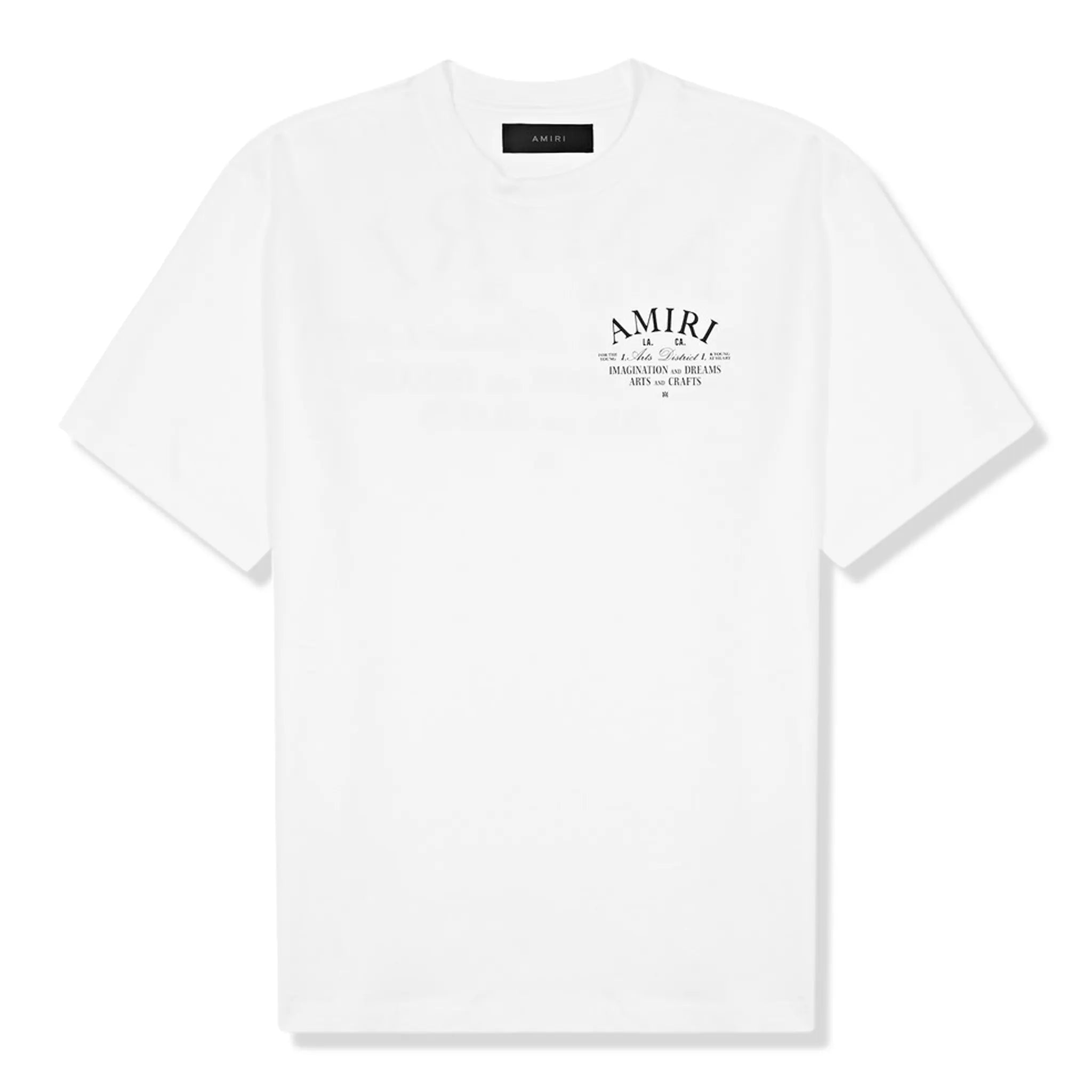 Front view of Amiri Arts District White T Shirt pxmjt001-100