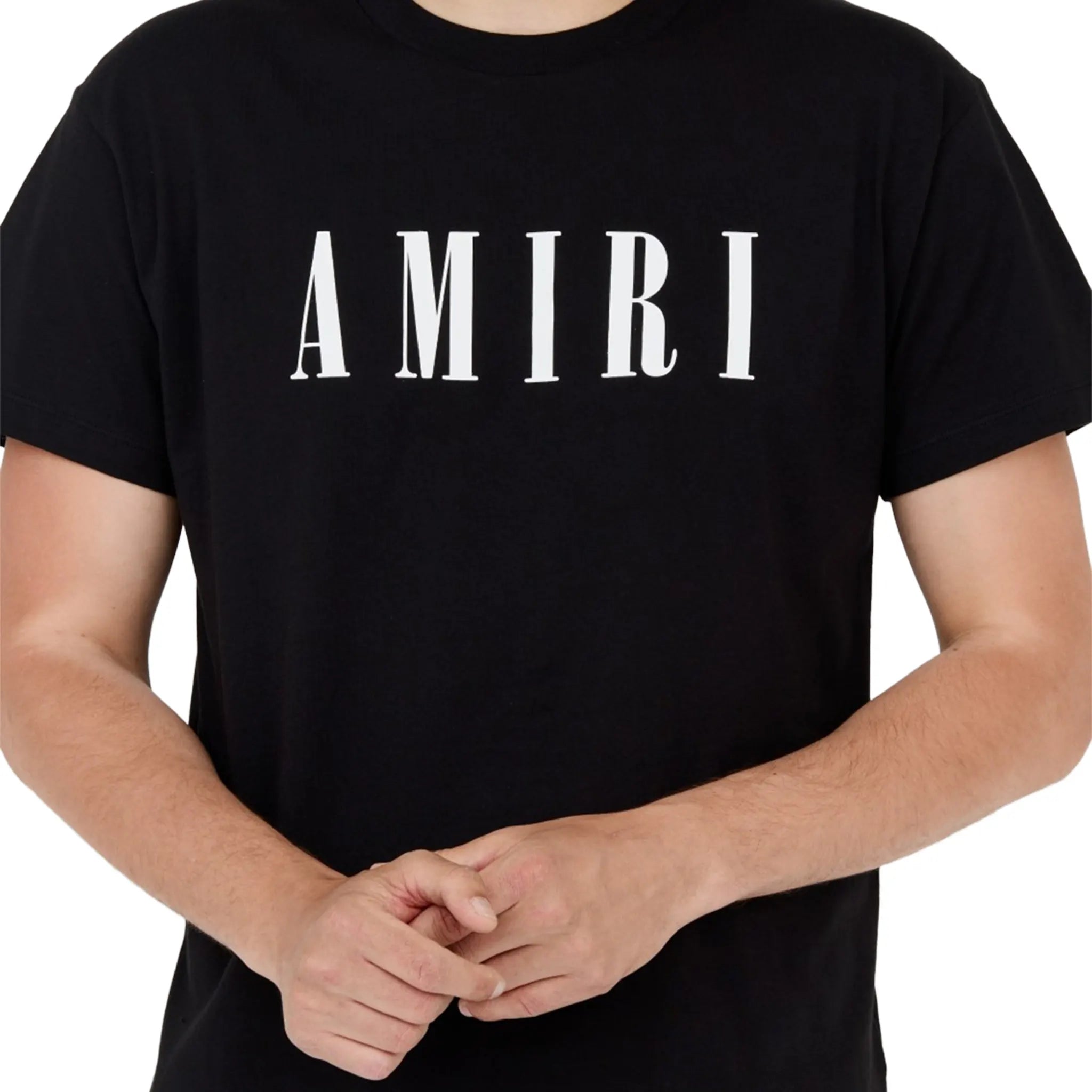 Detailed View of Amiri Logo Black T Shirt AMJYTE1031 001-BLAC