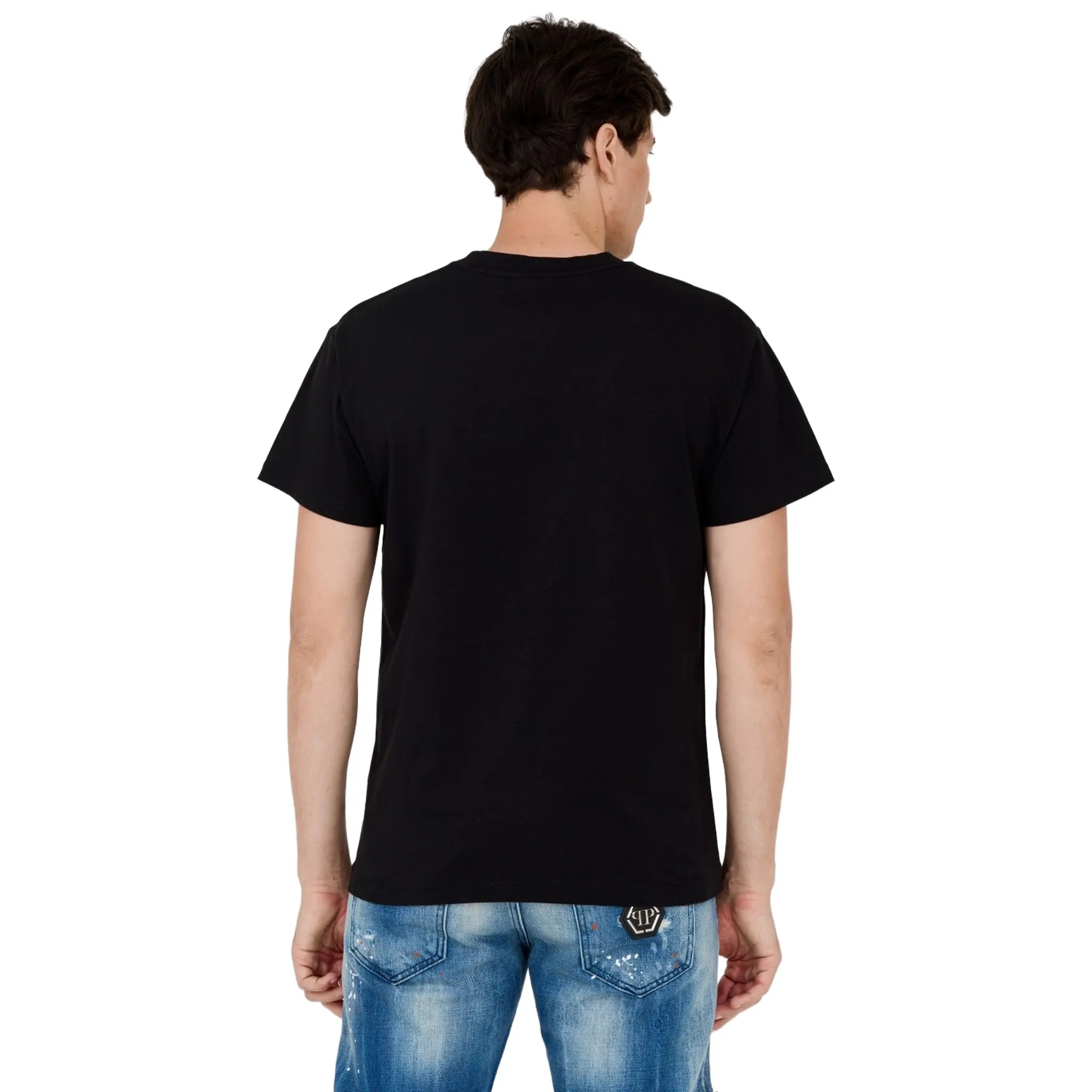 Back View of Amiri Logo Black T Shirt AMJYTE1031 001-BLAC