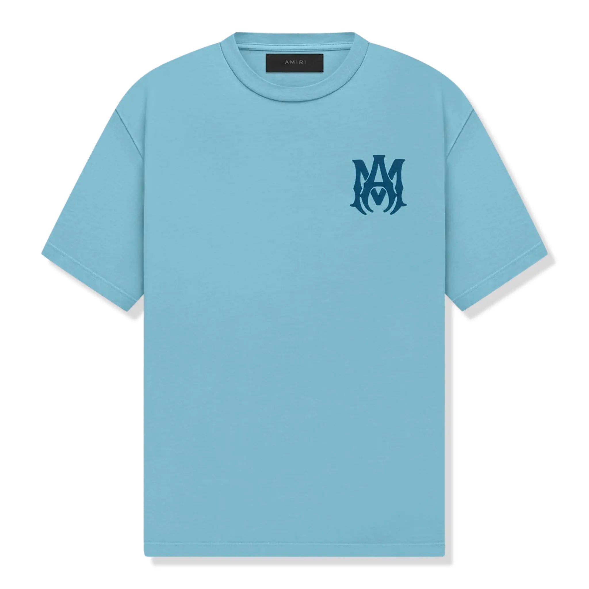 Front view of Amiri Logo MA Air Blue T Shirt PS24MJL038-401