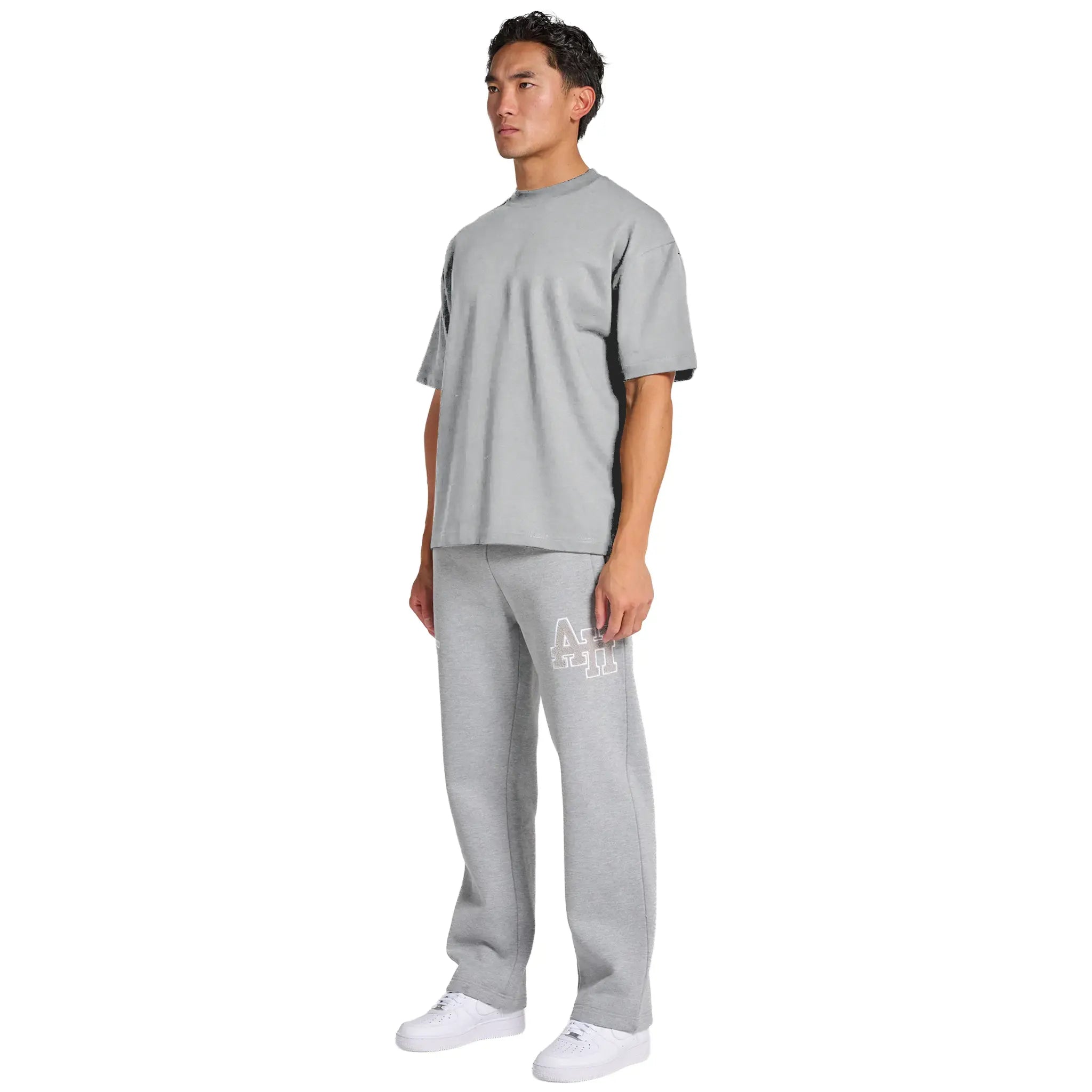 Front Side View of Annie Hood Blanks Grey T Shirt