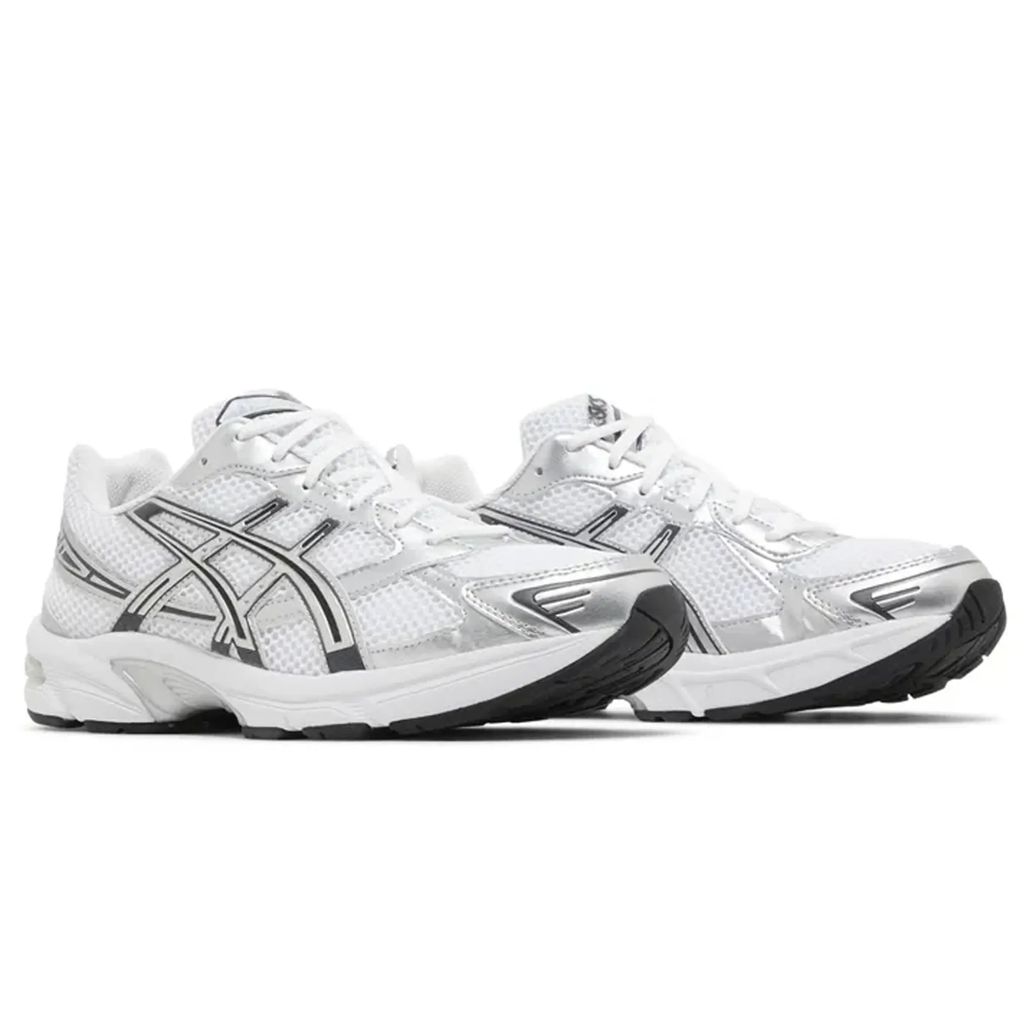 Front side view of ASICS Gel-1130 White Pure Silver