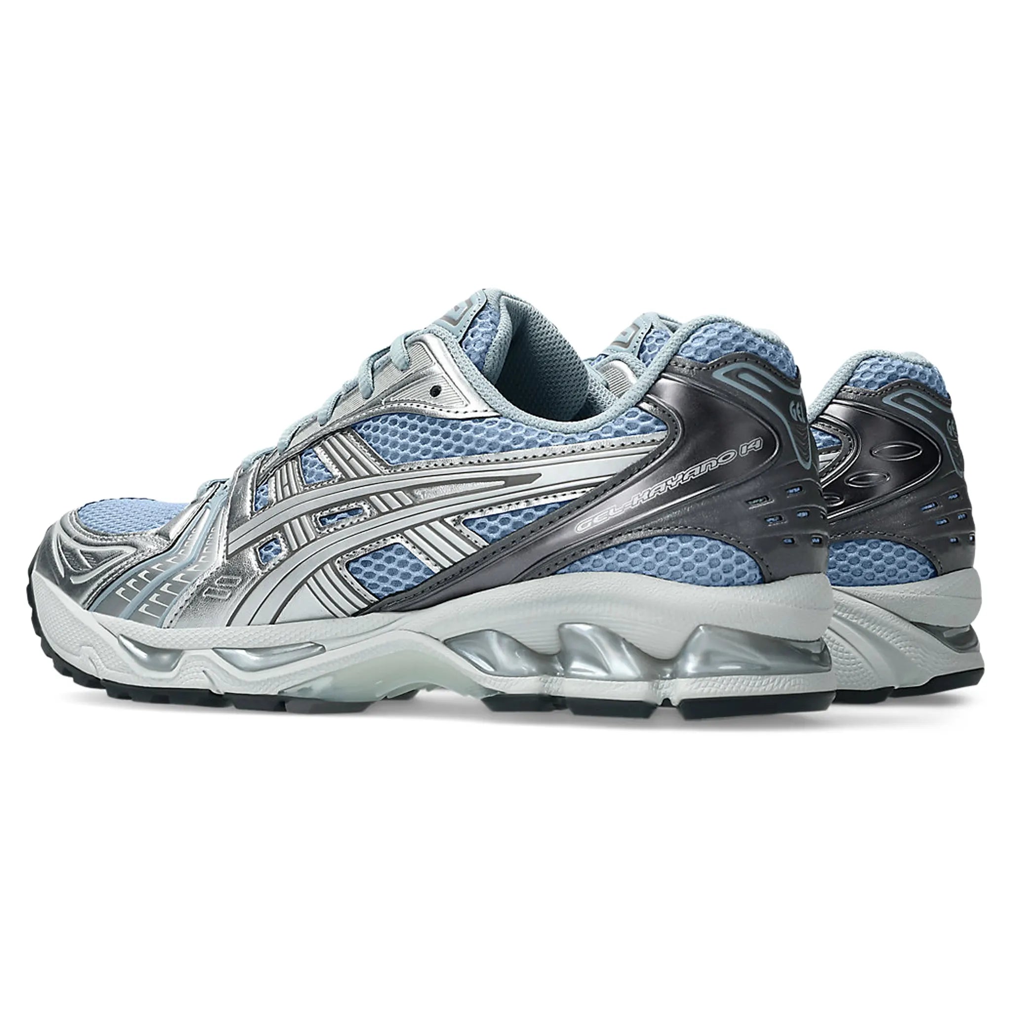 Back Side View of ASICS Gel-Kayano 14 Dolphin Grey Pure Silver 1203A537-401