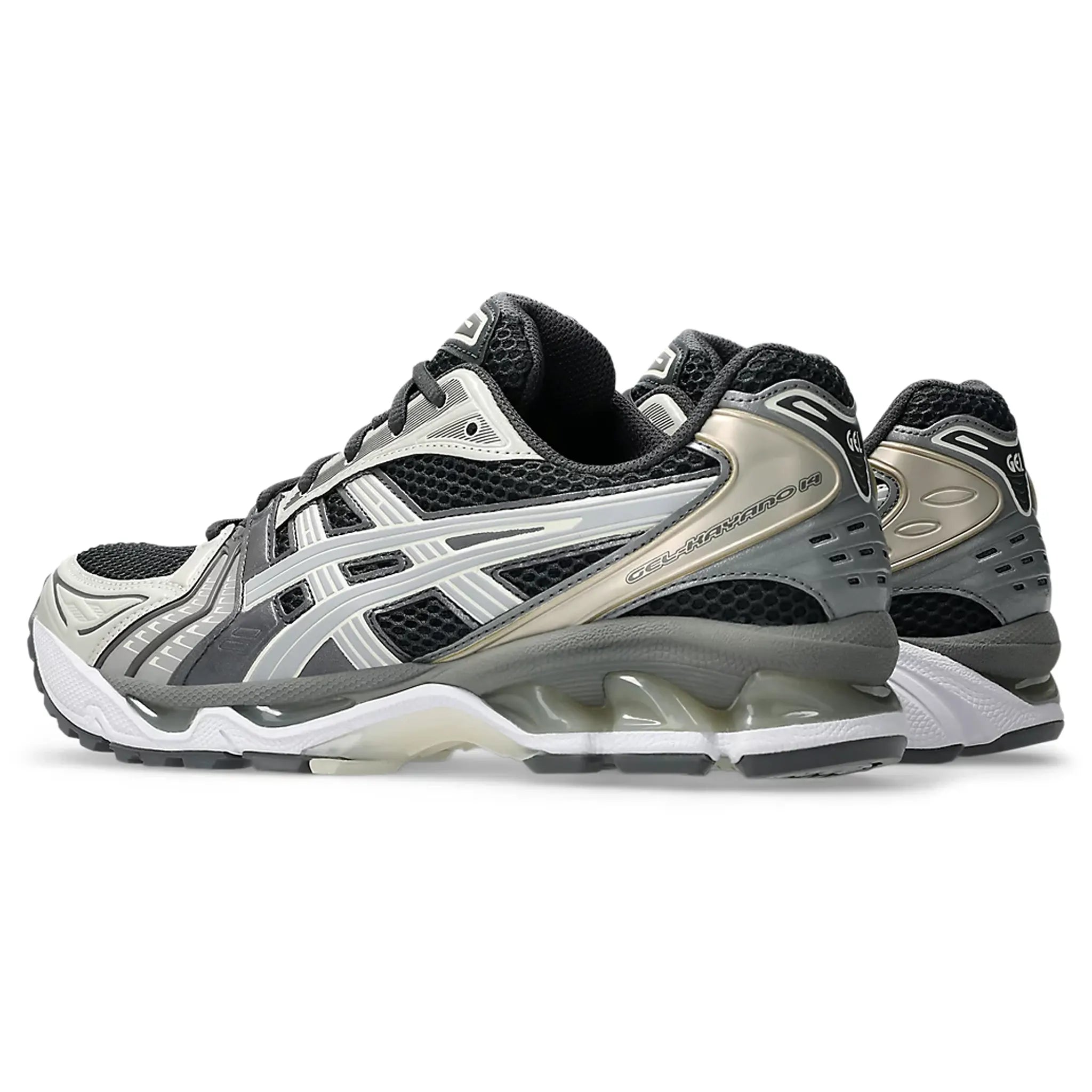 Back Side View of ASICS Gel-Kayano 14 Obsidian Grey Cement 1203A537-024