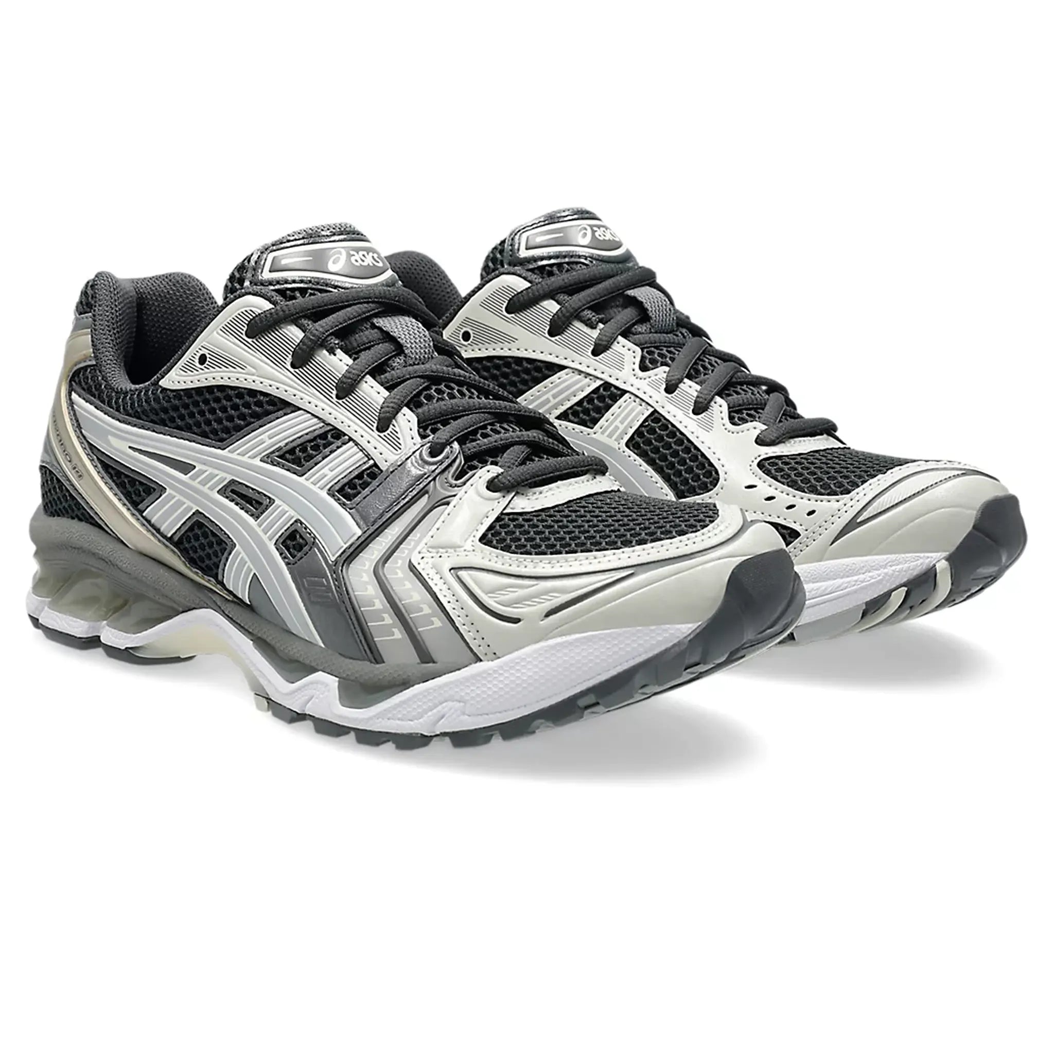 Front Side View of ASICS Gel-Kayano 14 Obsidian Grey Cement 1203A537-024