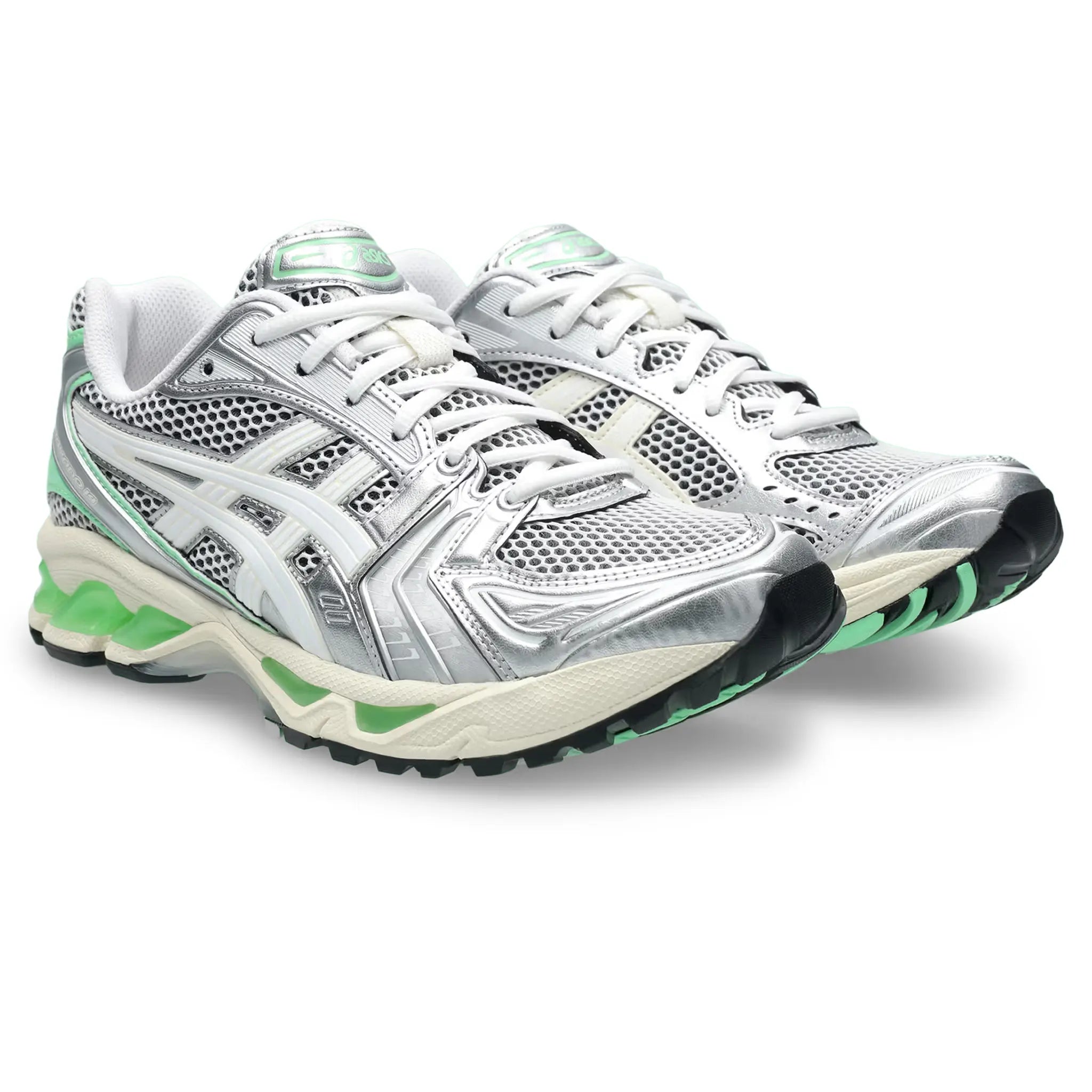 Front View of ASICS Gel-Kayano 14 Silver Lime 1203A740-102