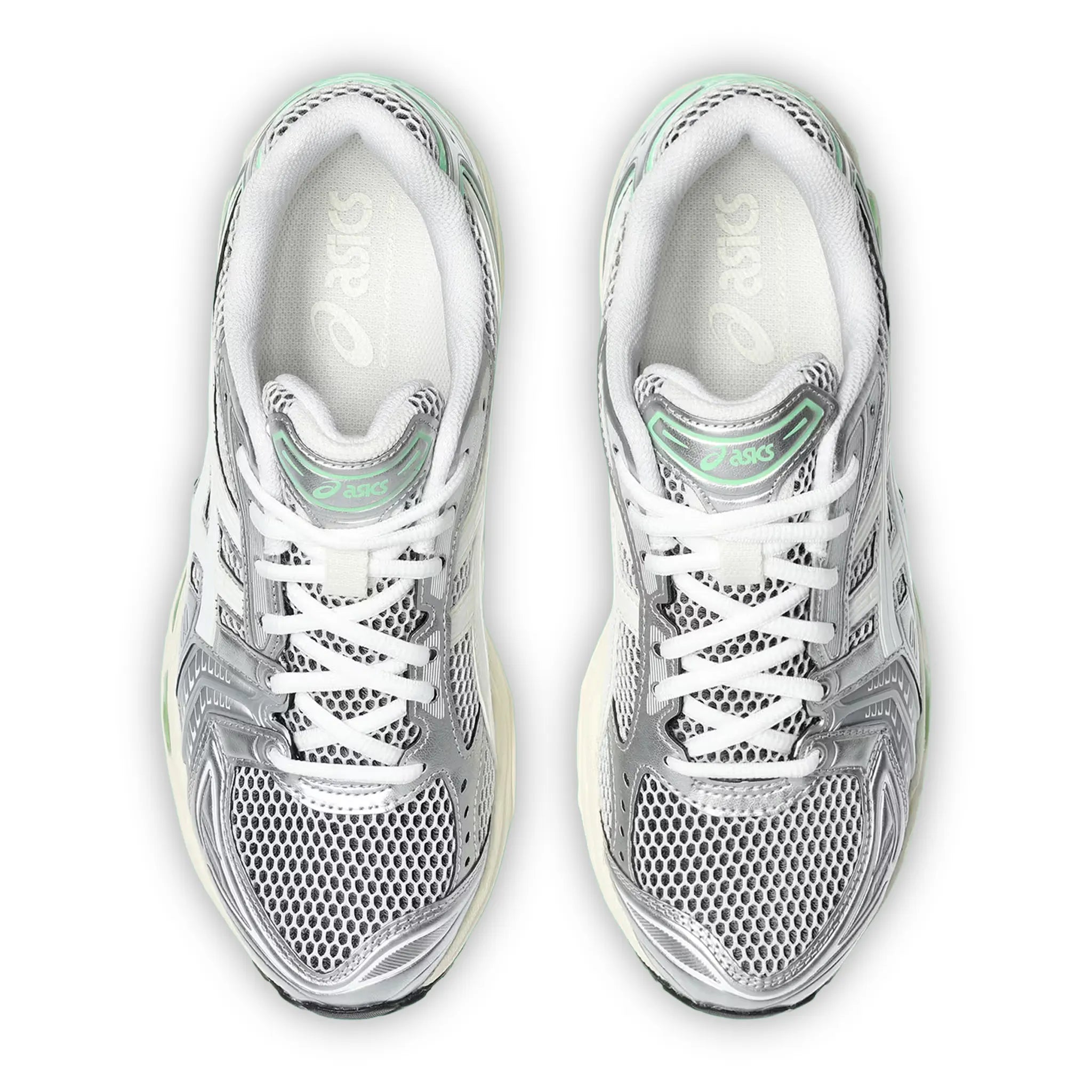 Top Down View of ASICS Gel-Kayano 14 Silver Lime 1203A740-102