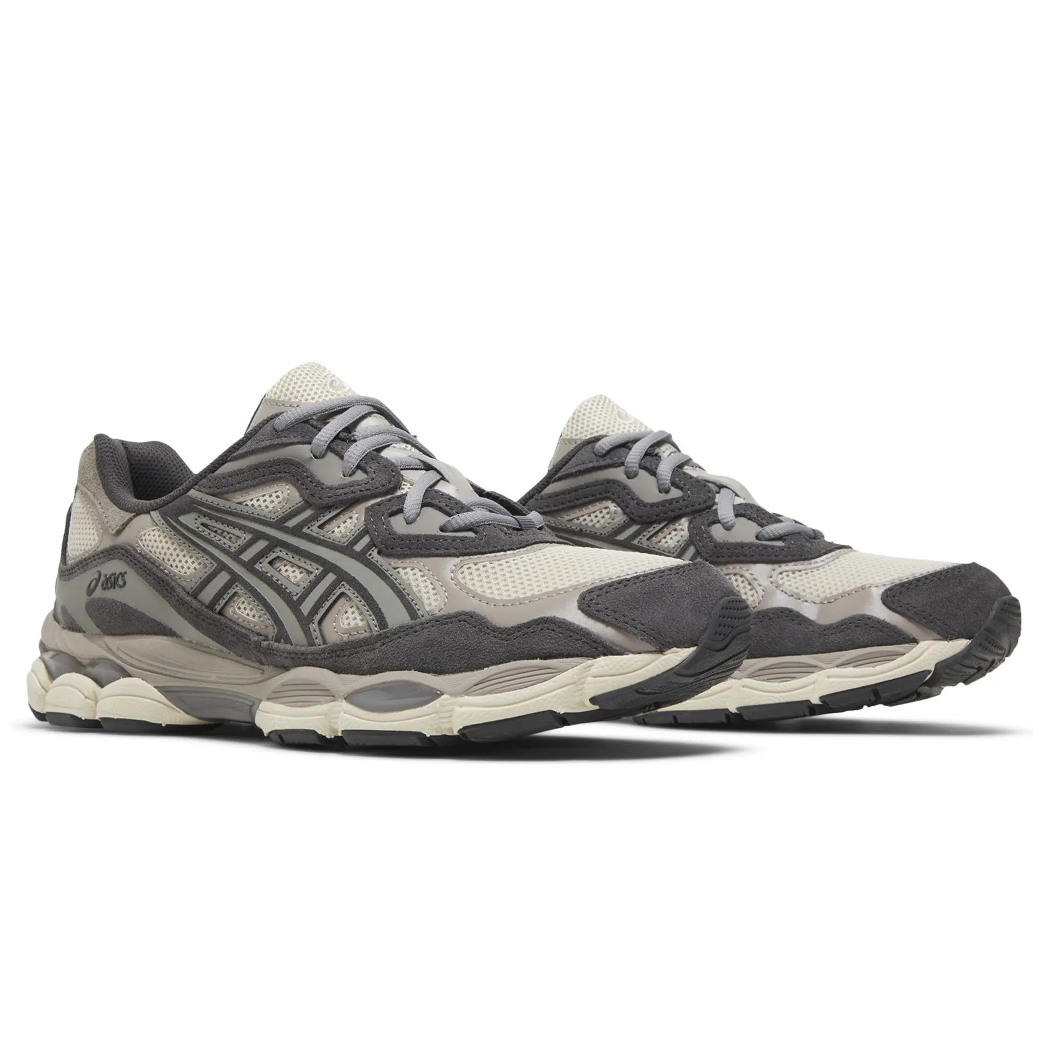 Front Side View of ASICS Gel-NYC Oatmeal Obsidian Grey 1201A789-250