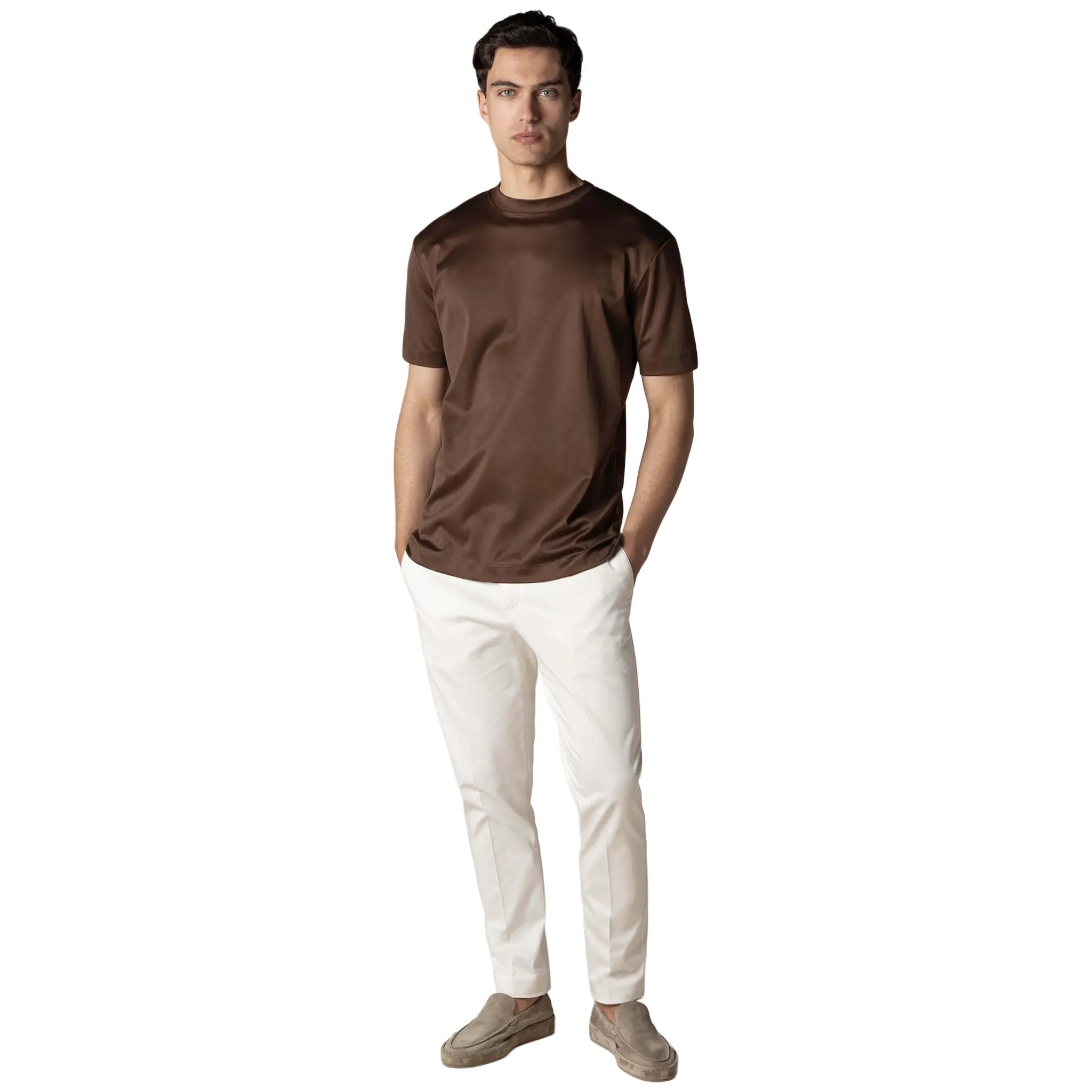Front View of Aurélien Aur1 Chocolate T Shirt AUR1TSHIRTCHOCOLATE