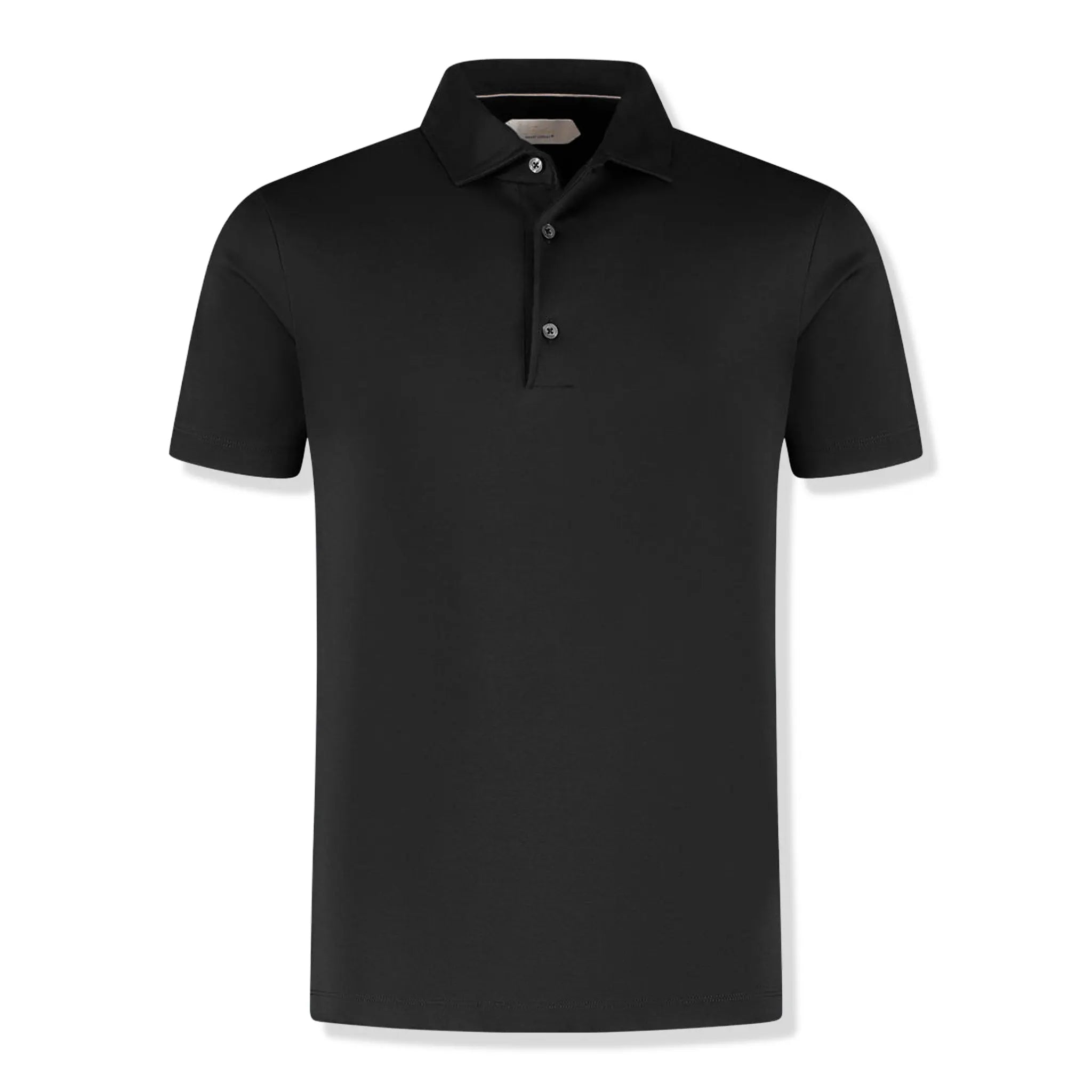 Front View of Aurélien Aur1 Black Polo Shirt AUR1POLOBLACK