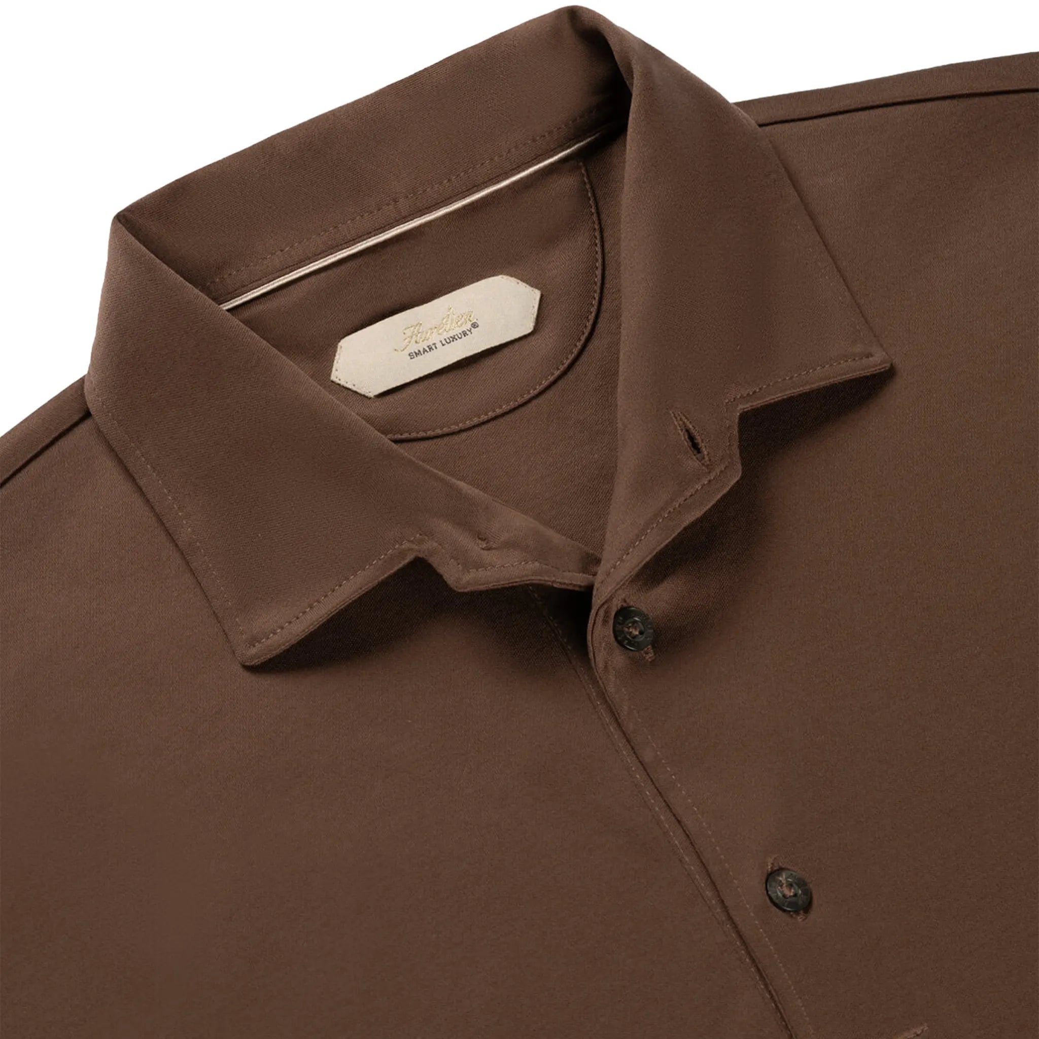 Detailed View of Aurélien Aur1 Chocolate Polo Shirt AUR1POLOCHOCOLATE
