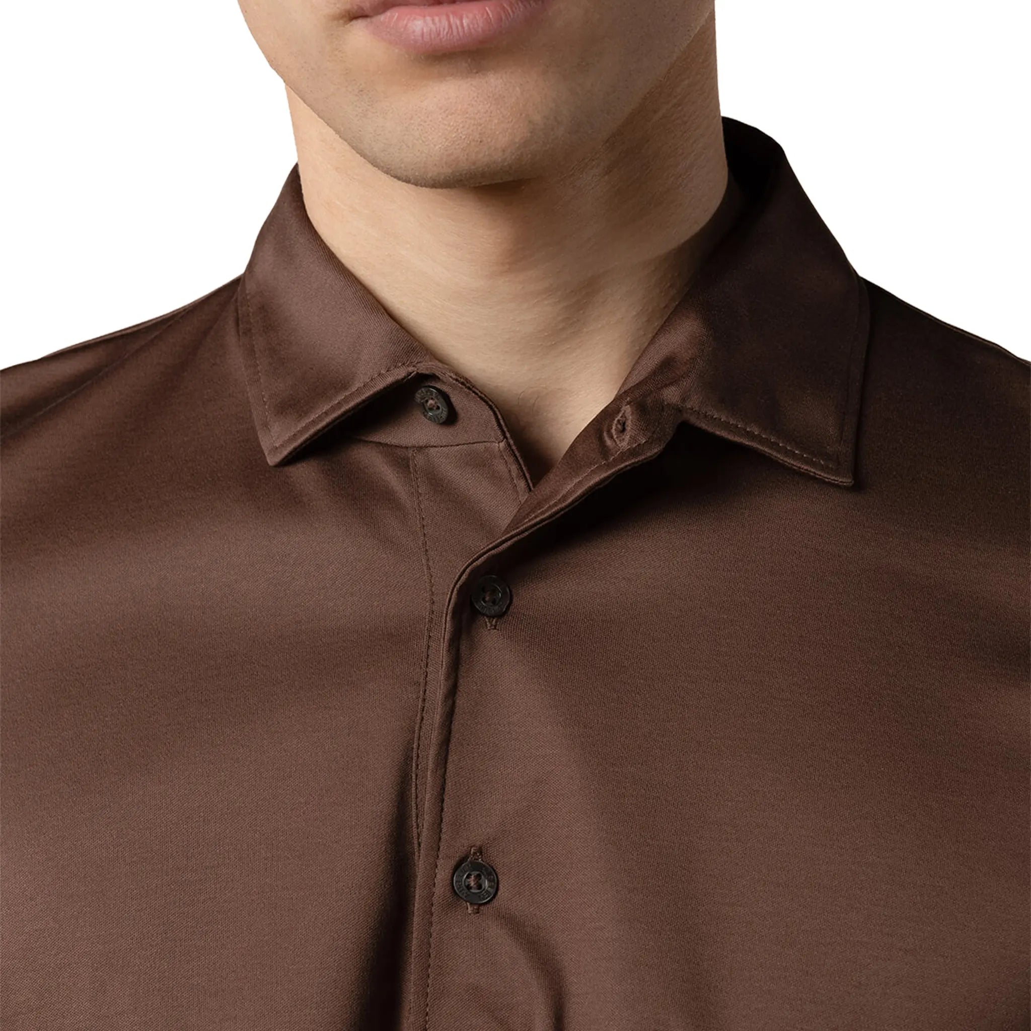 Detailed View of Aurélien Aur1 Chocolate Polo Shirt AUR1POLOCHOCOLATE