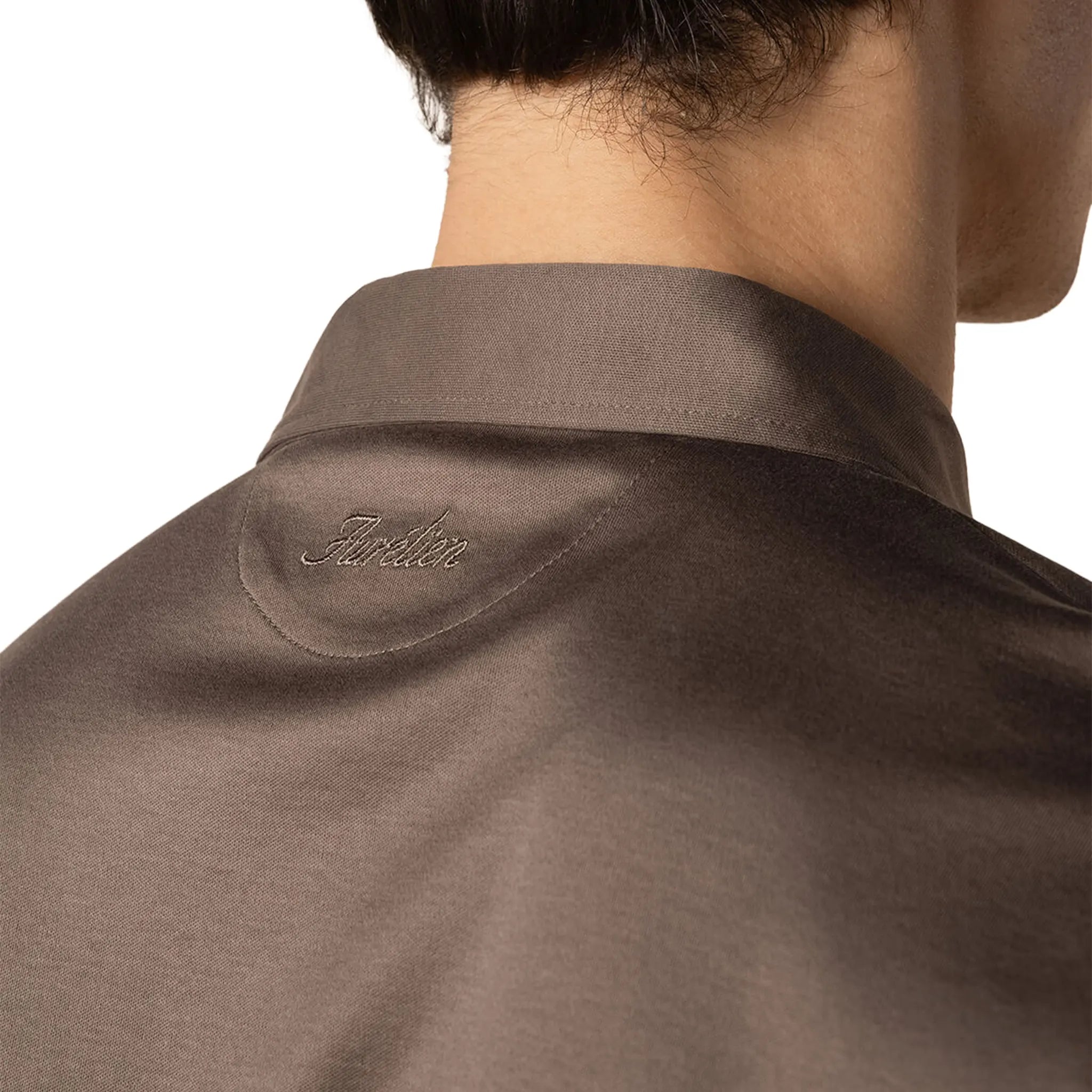 Detailed Logo View of Aurélien Aur1 Polo L/S Ash Grey Shirt