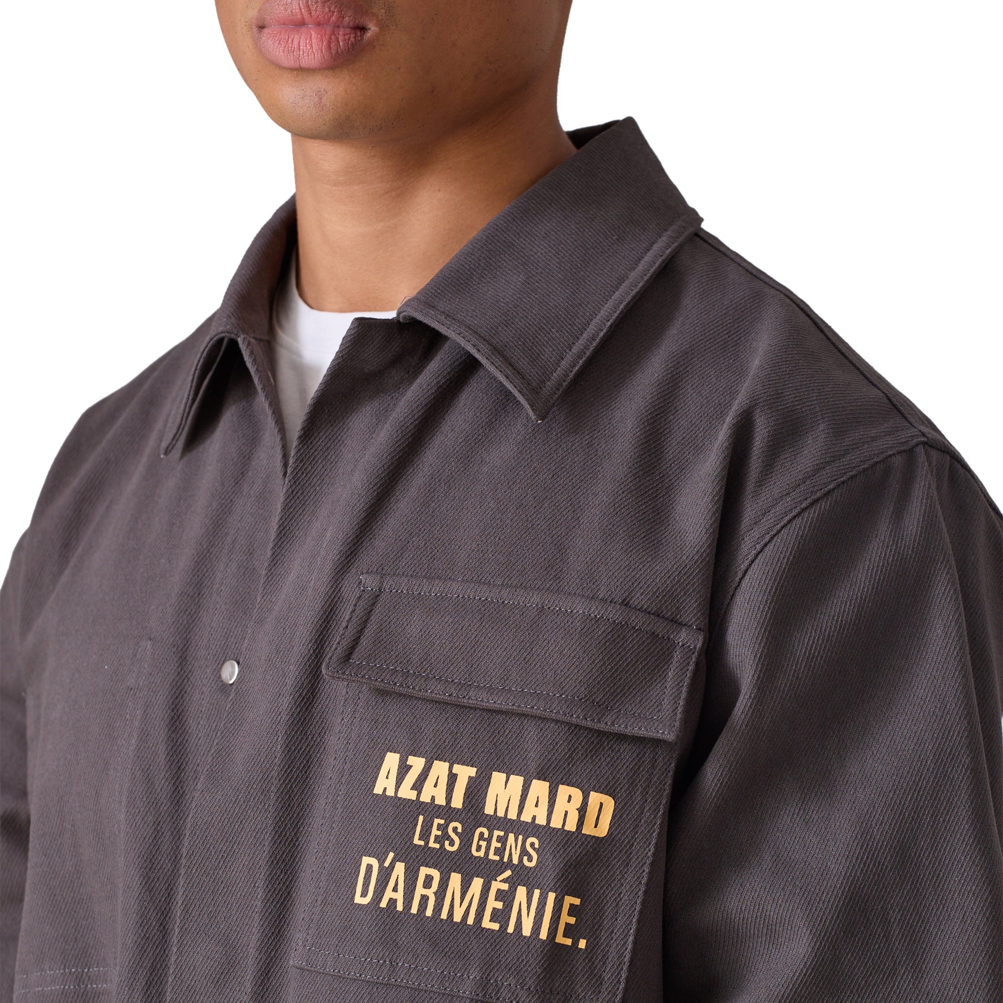 Azat Mard Les Gens Twill Shirt Charcoal SS23007