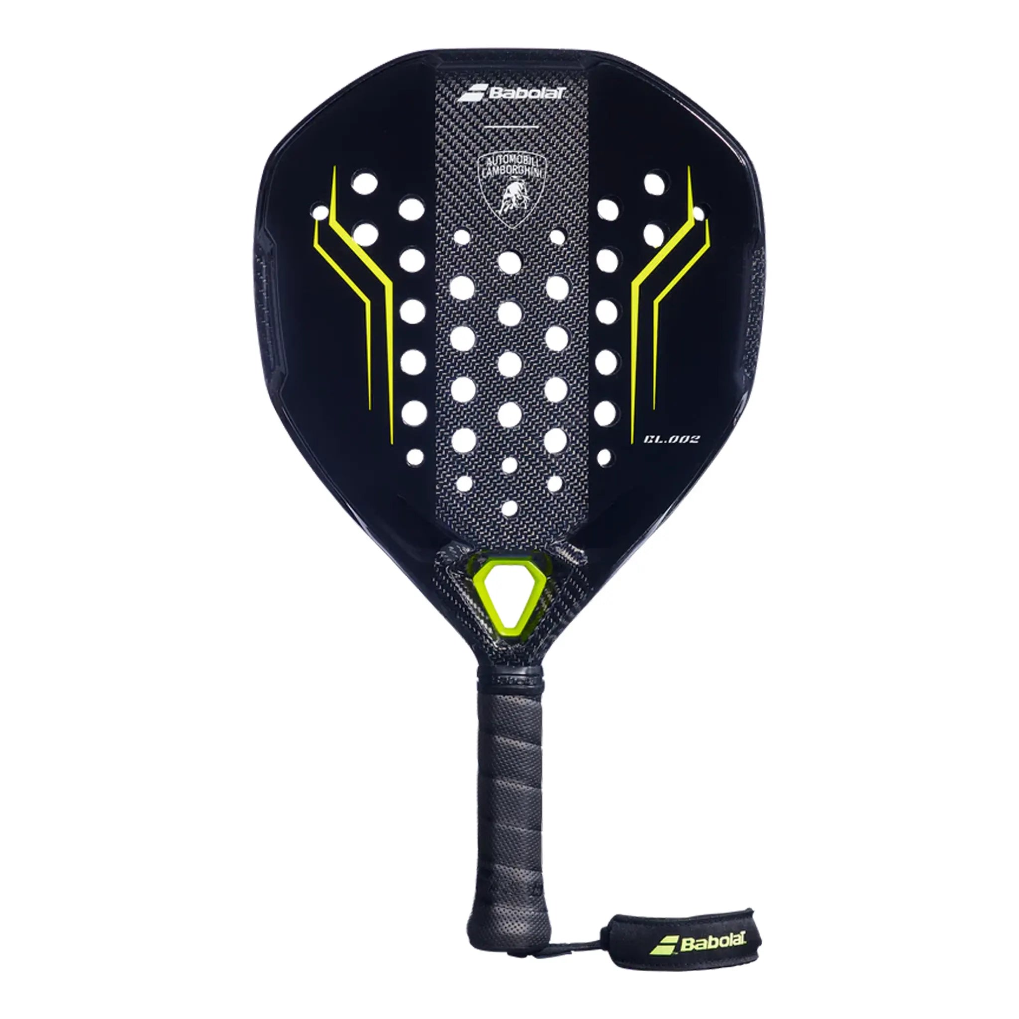 Front View of Babolat x Lamborghini Padel Racket BL.002 Black