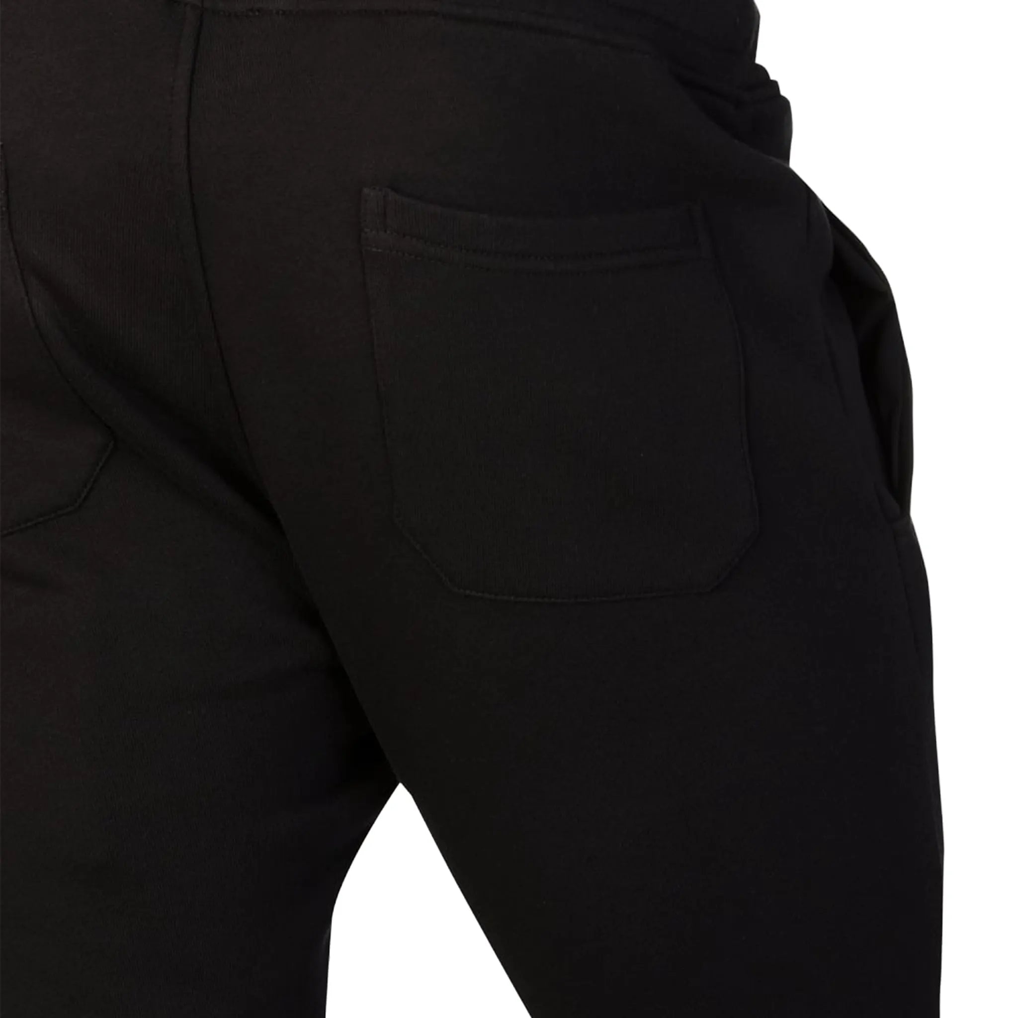 Detailed Back View of Balmain Paris Cuffed Biker Black Sweatpants