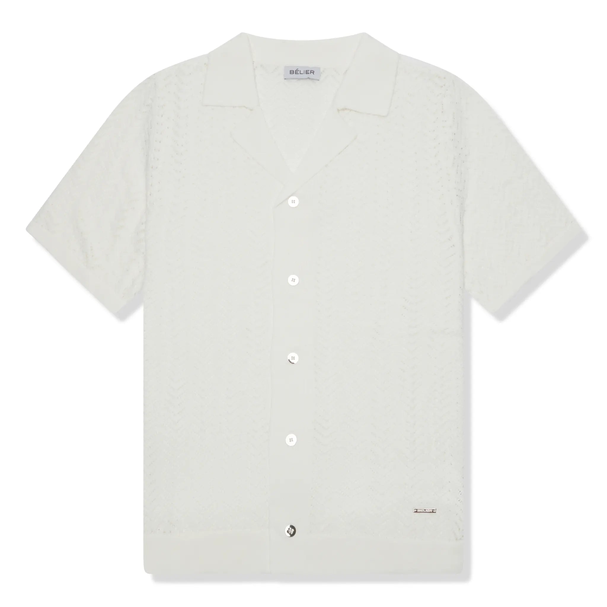 Front View of Belier Crochet Off White Shirt
