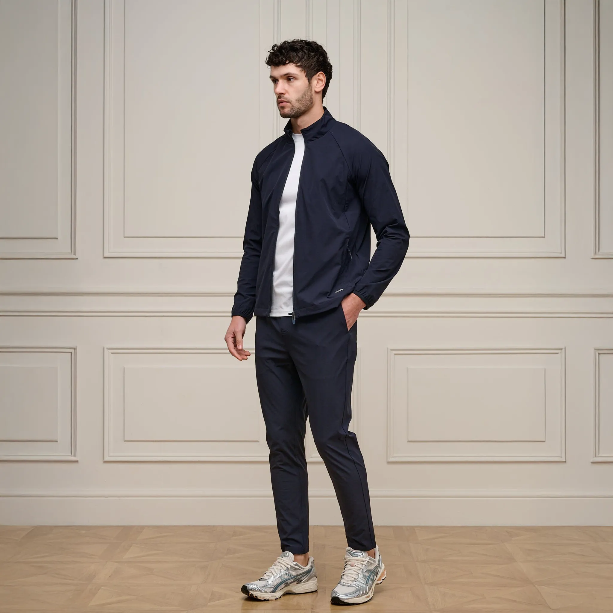 Front Side View of Belier Essential Navy Jacket BM797NVY