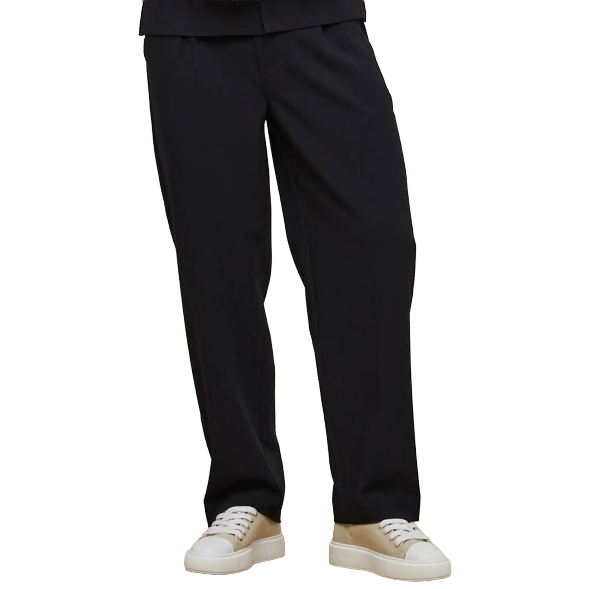 Front View of Belier Relaxed Fit Navy Trousers BM134NVY