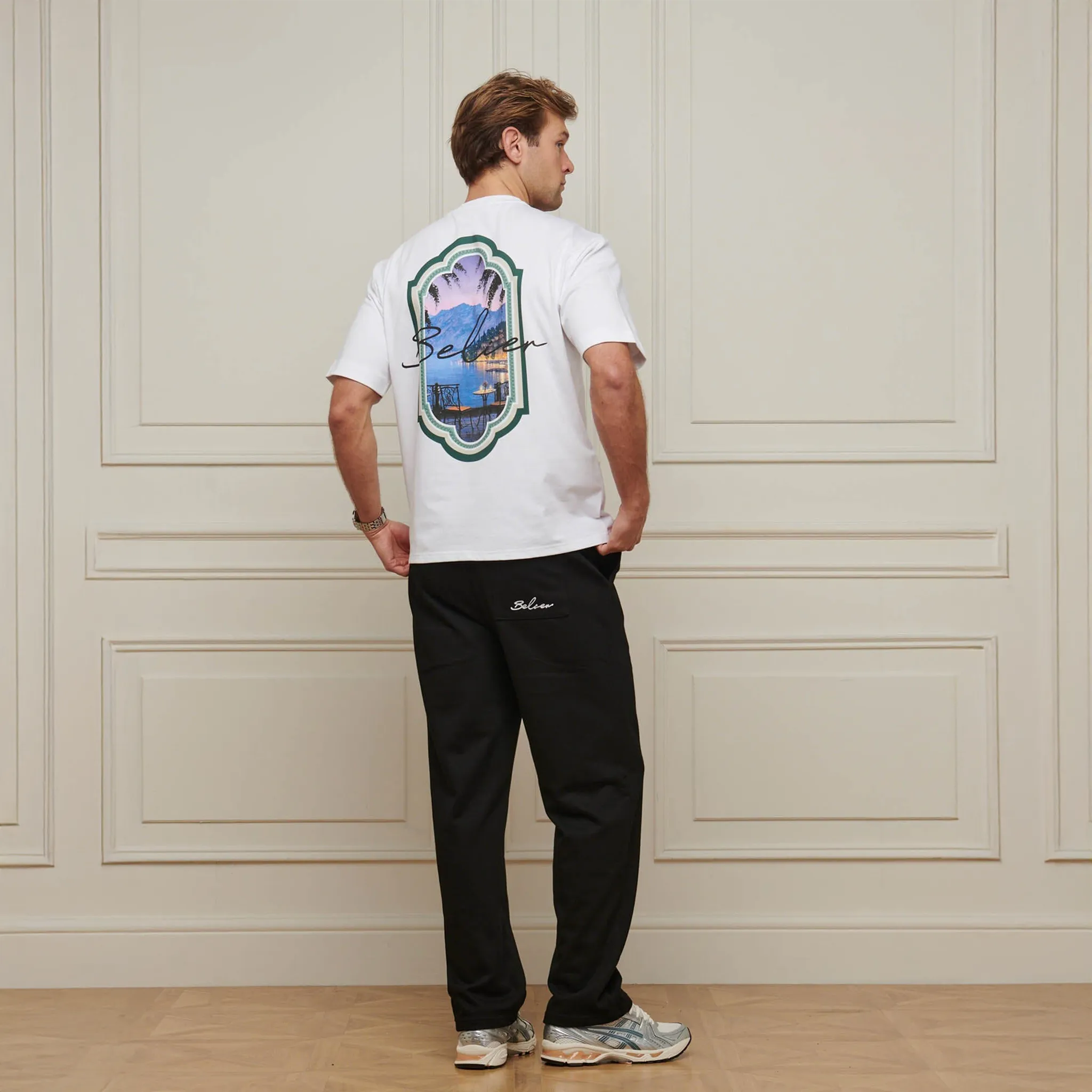 Back View of Belier Riviera View White T Shirt BM839WHT