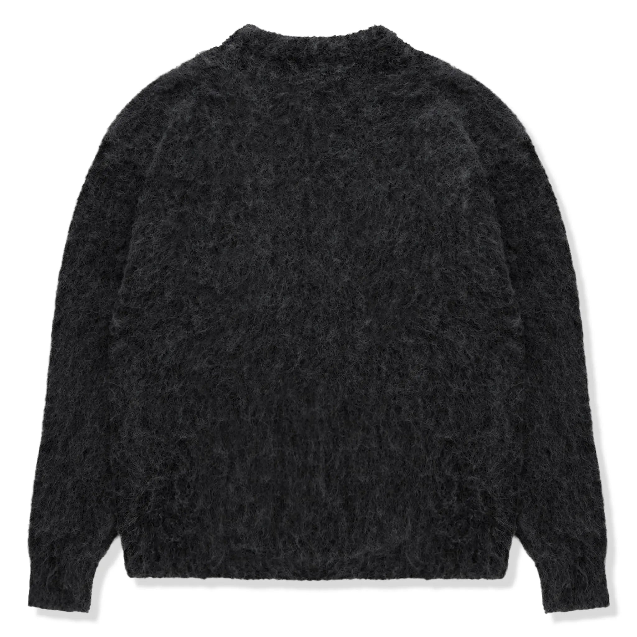 Back View of Bénir Clothing Mohair Knit BC Black Sweatshirt MOJUMPBLK