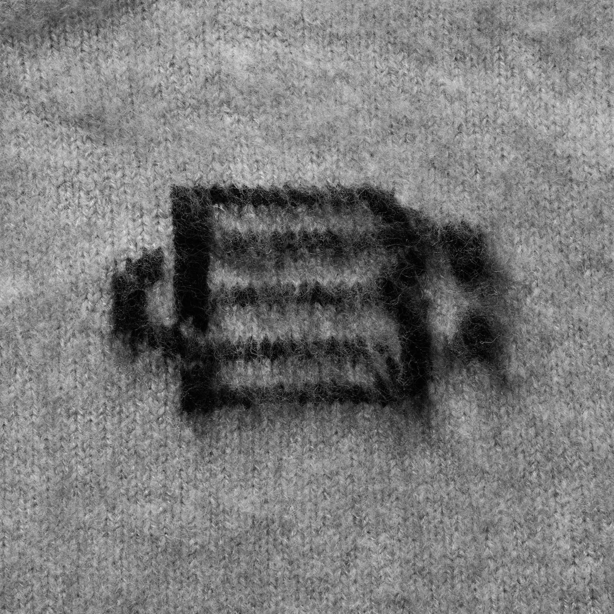 Detailed View of Bénir Clothing Mohair Knit BC Light Grey Sweatshirt MOJUMPLGRY