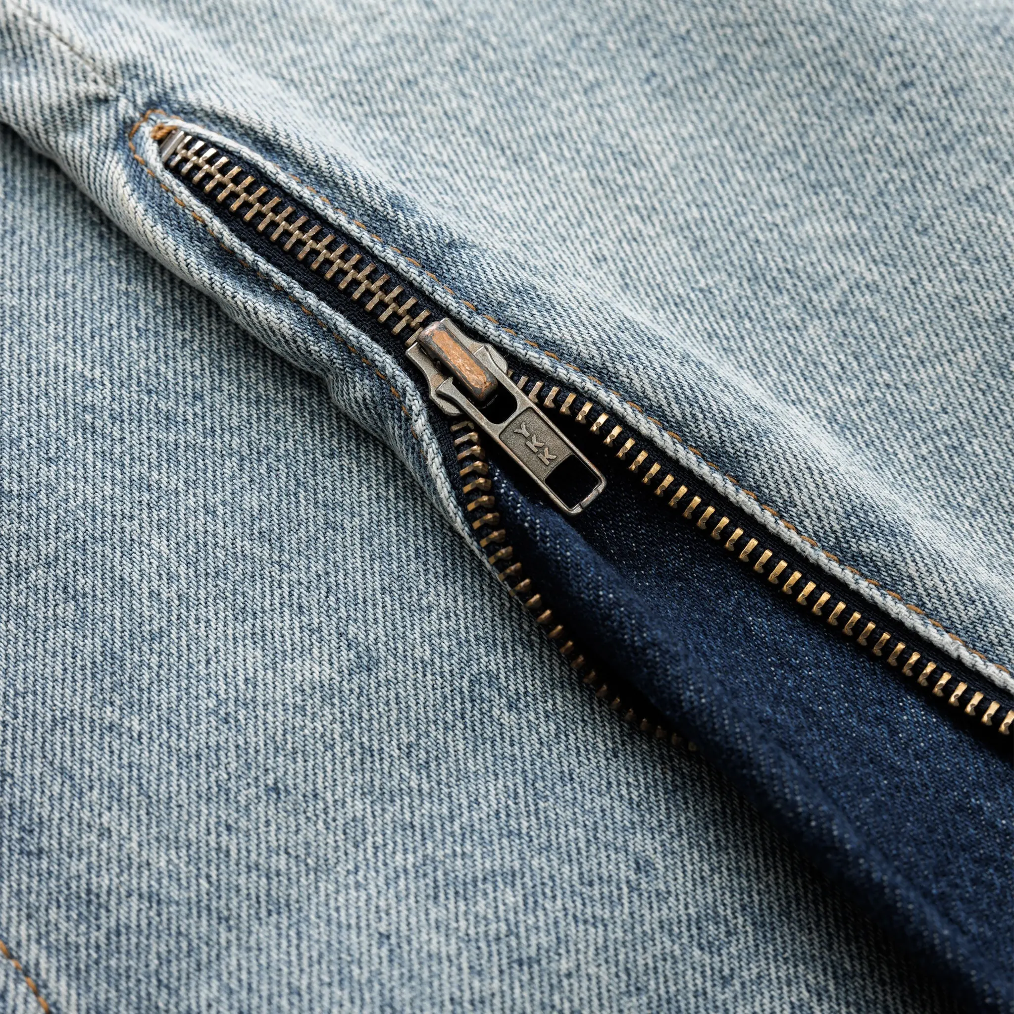 Detailed View of Bénir Clothing Zip Flare Sky Blue Jeans ZIPHEM-BLU