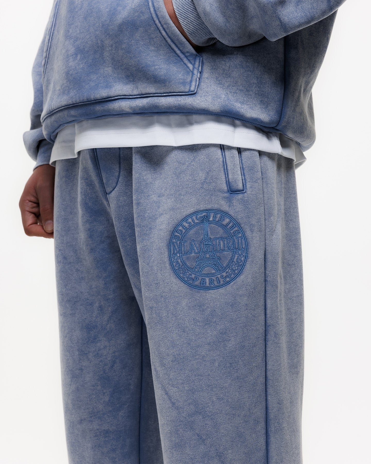 MAGIRI Embroidered Washed Blue Sweatpants