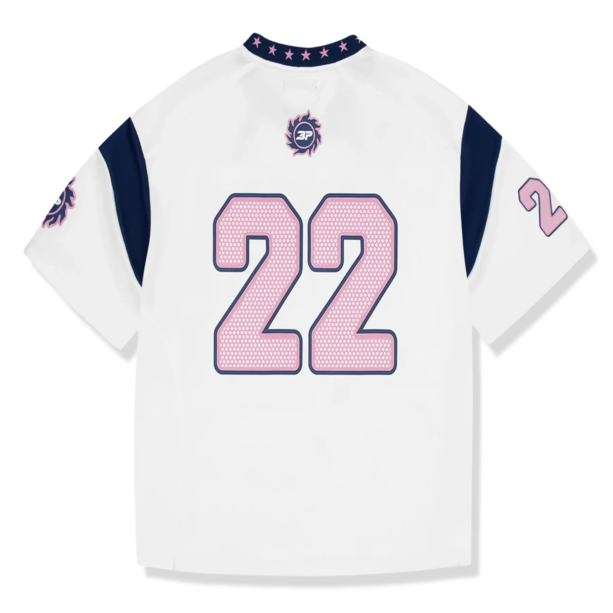 Back View of Broken Planet All Star League Navy Pink Jersey BPJUN25AFJSWHITEPNNVL