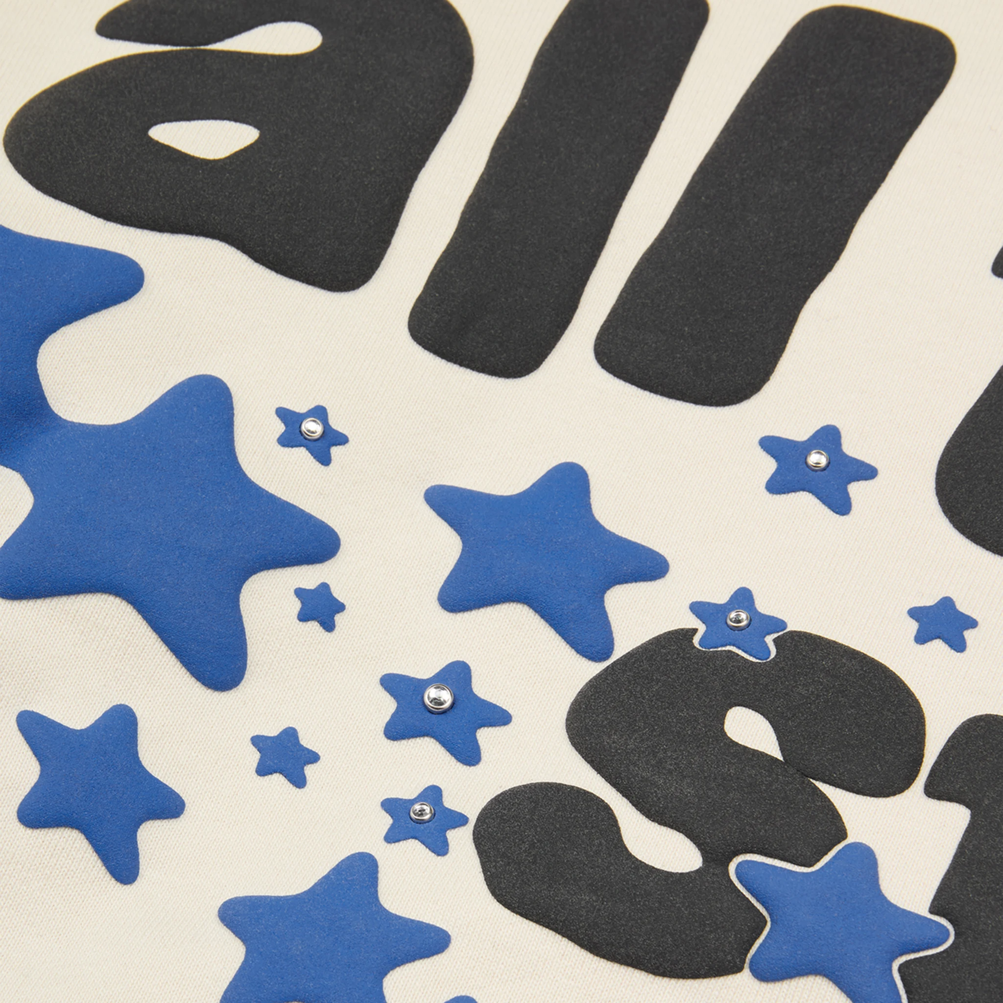 Front logo view of Broken Planet All The Stars Ivory White Hoodie BP-JAN25-HD-I_WHITE