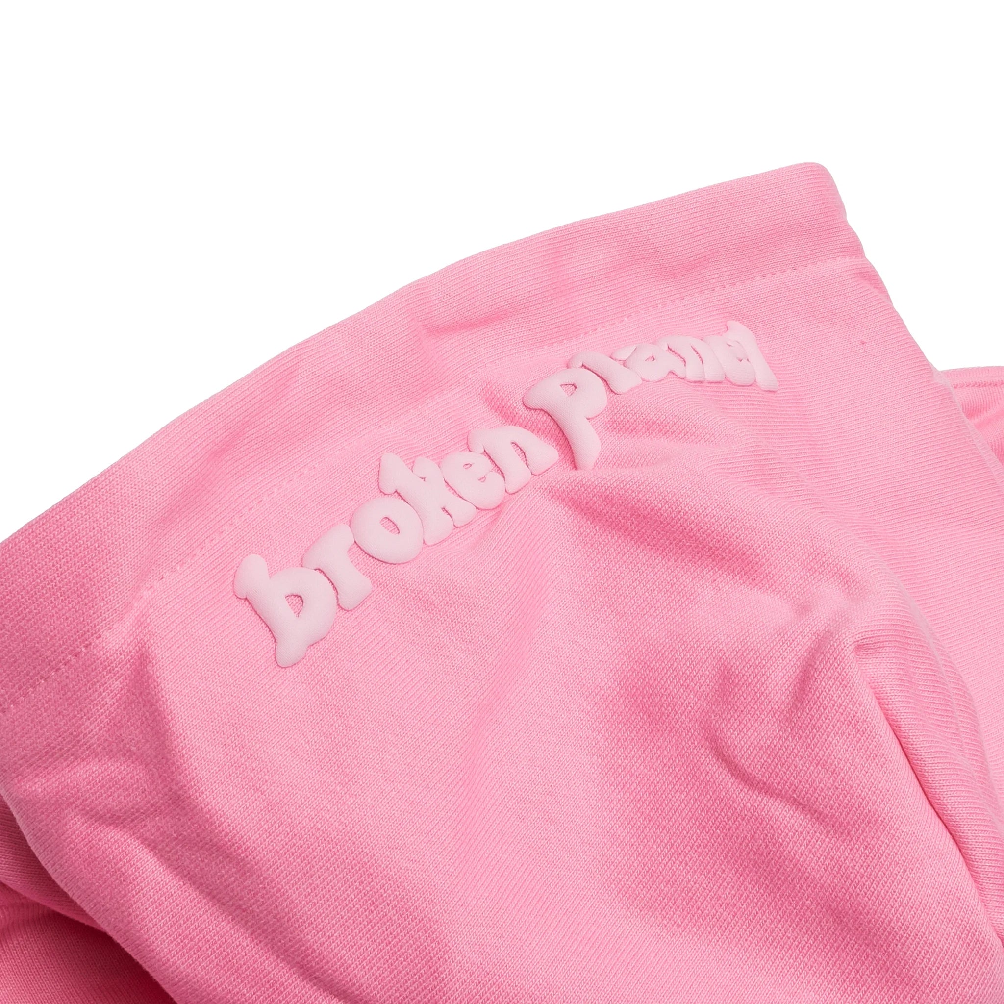 Hood detail view of Broken Planet Candy Pink Zip-Up Hoodie