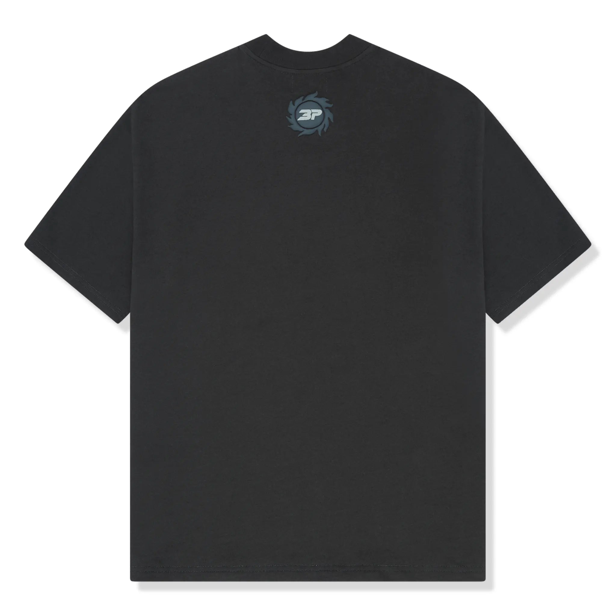 Back view of Broken Planet Falling Stars Soot Black T Shirt