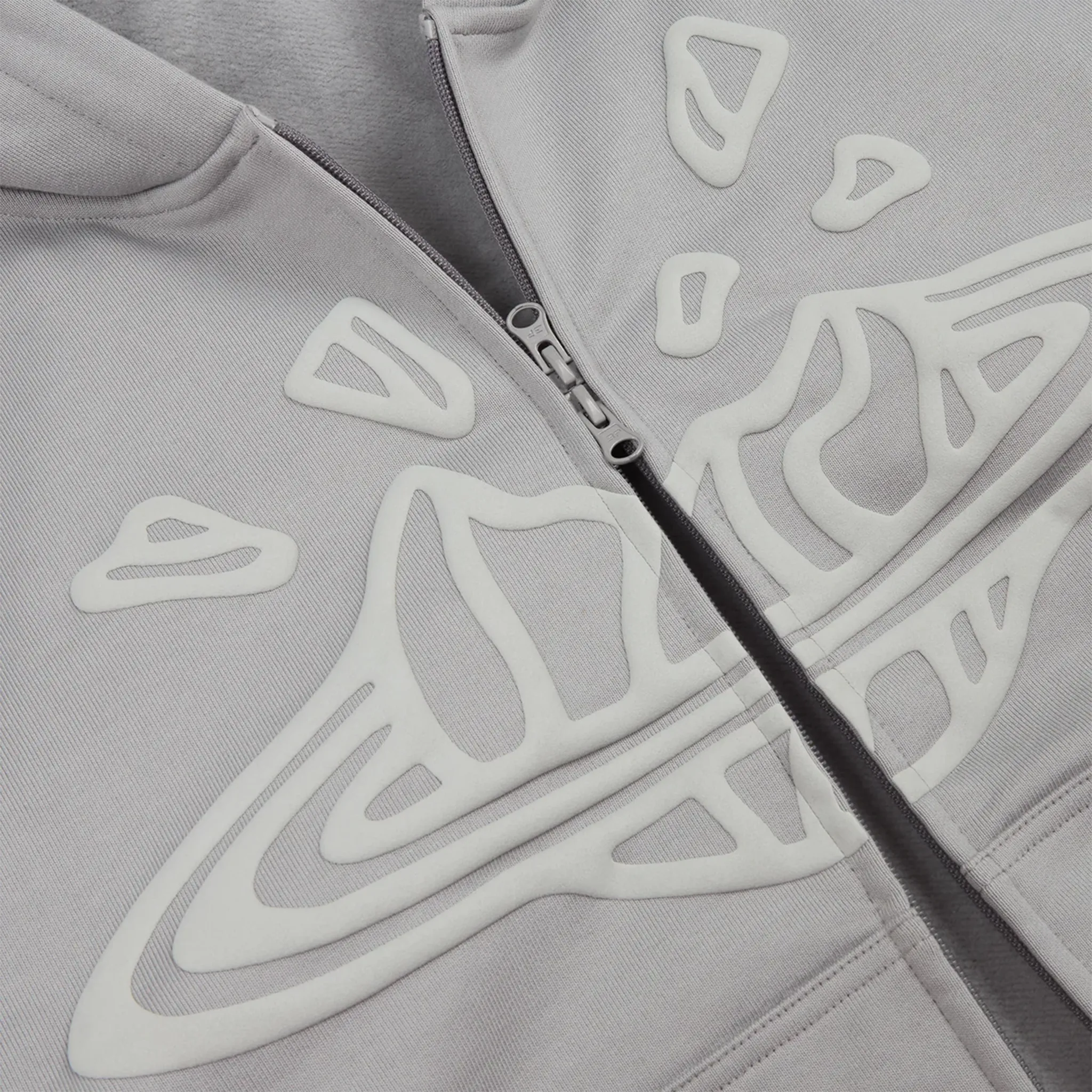 Detailed View of Broken Planet Gunmetal Grey Zip-Up Hoodie BP-ZIPHD-GUNMETAL-GREY